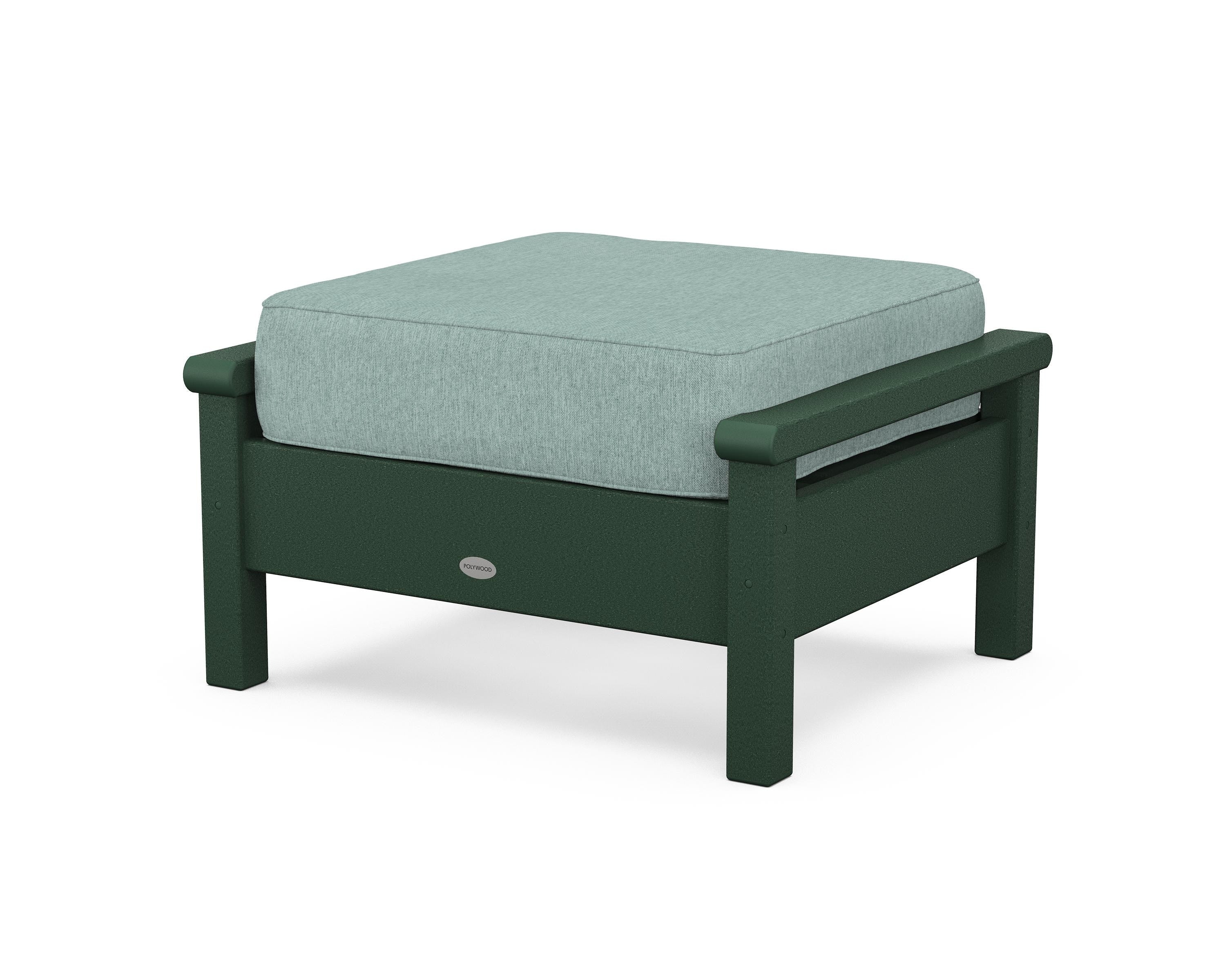 POLYWOOD® Harbour Deep Seating Ottoman in Green / Glacier Spa