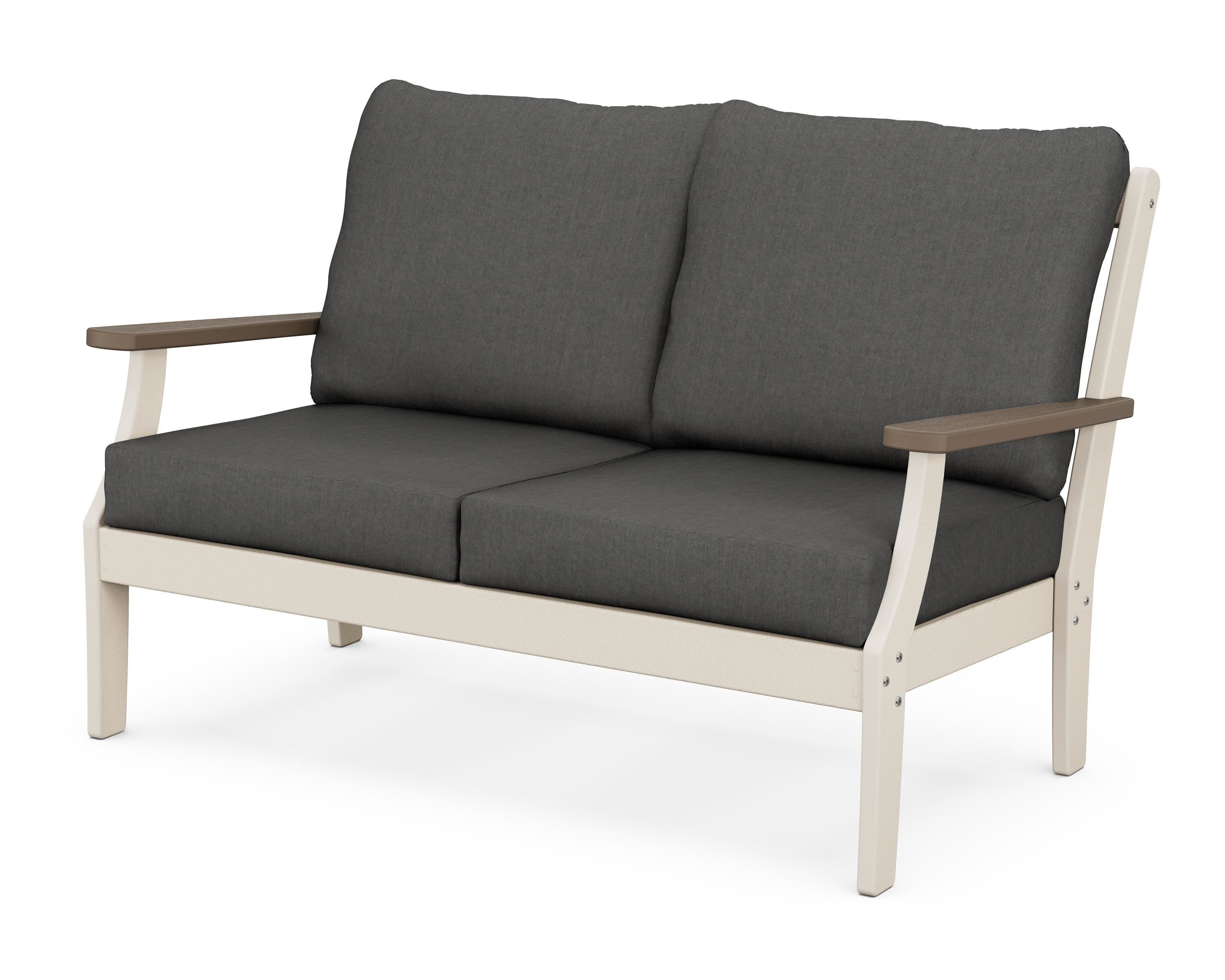 POLYWOOD® Braxton Deep Seating Loveseat in Sand / Kona / Spectrum Carbon