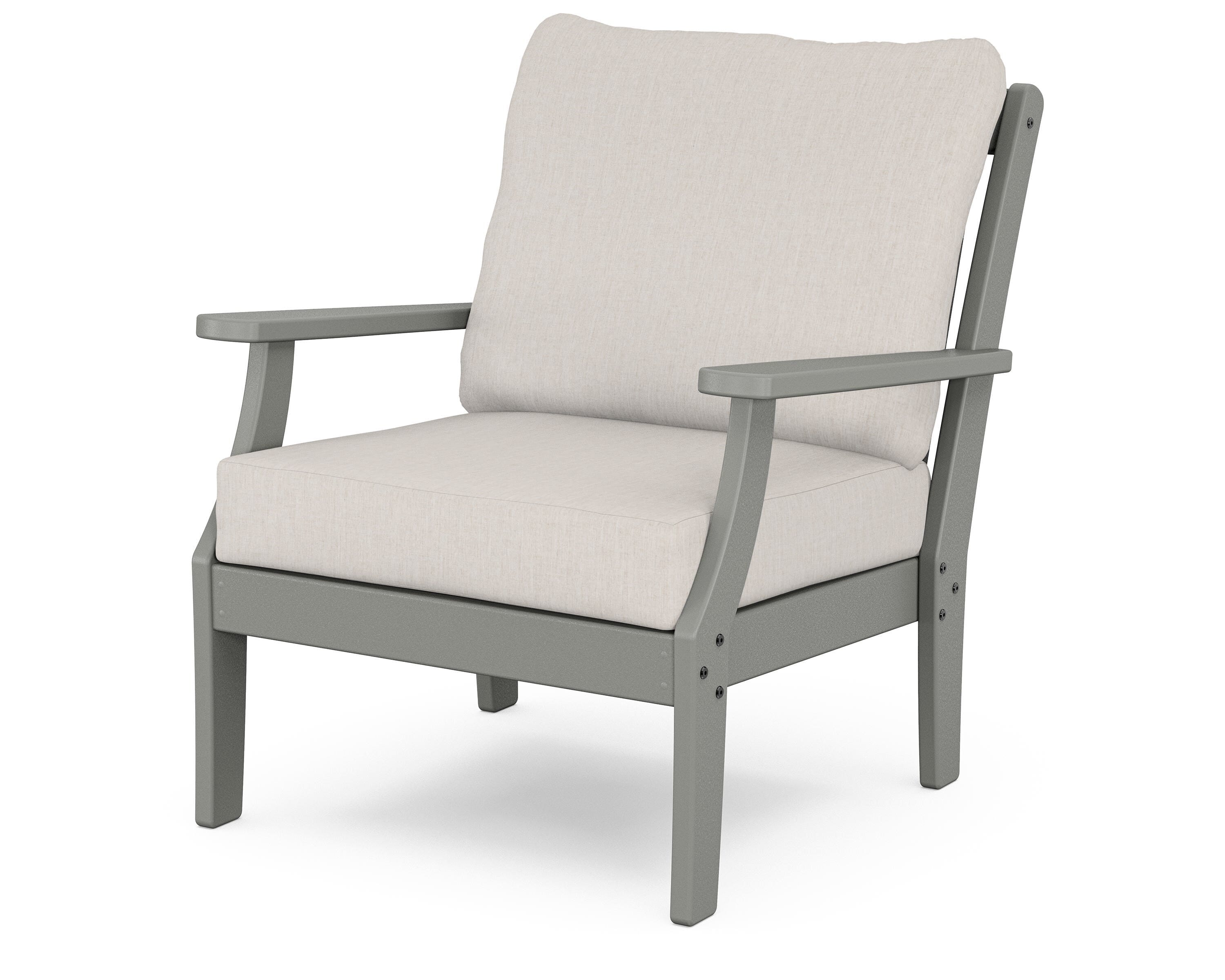 POLYWOOD® Braxton Deep Seating Chair in Slate Grey / Cast Ash