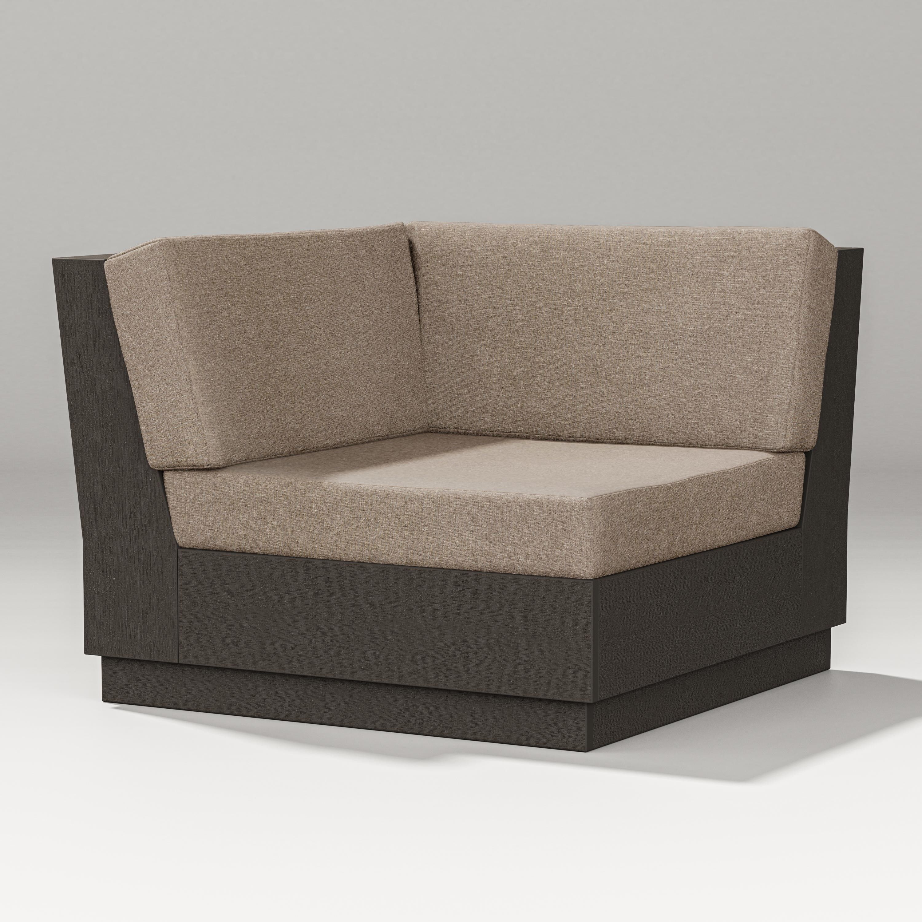 PW Designer Series Elevate Modular Corner Chair in Vintage Coffee / Spiced Burlap