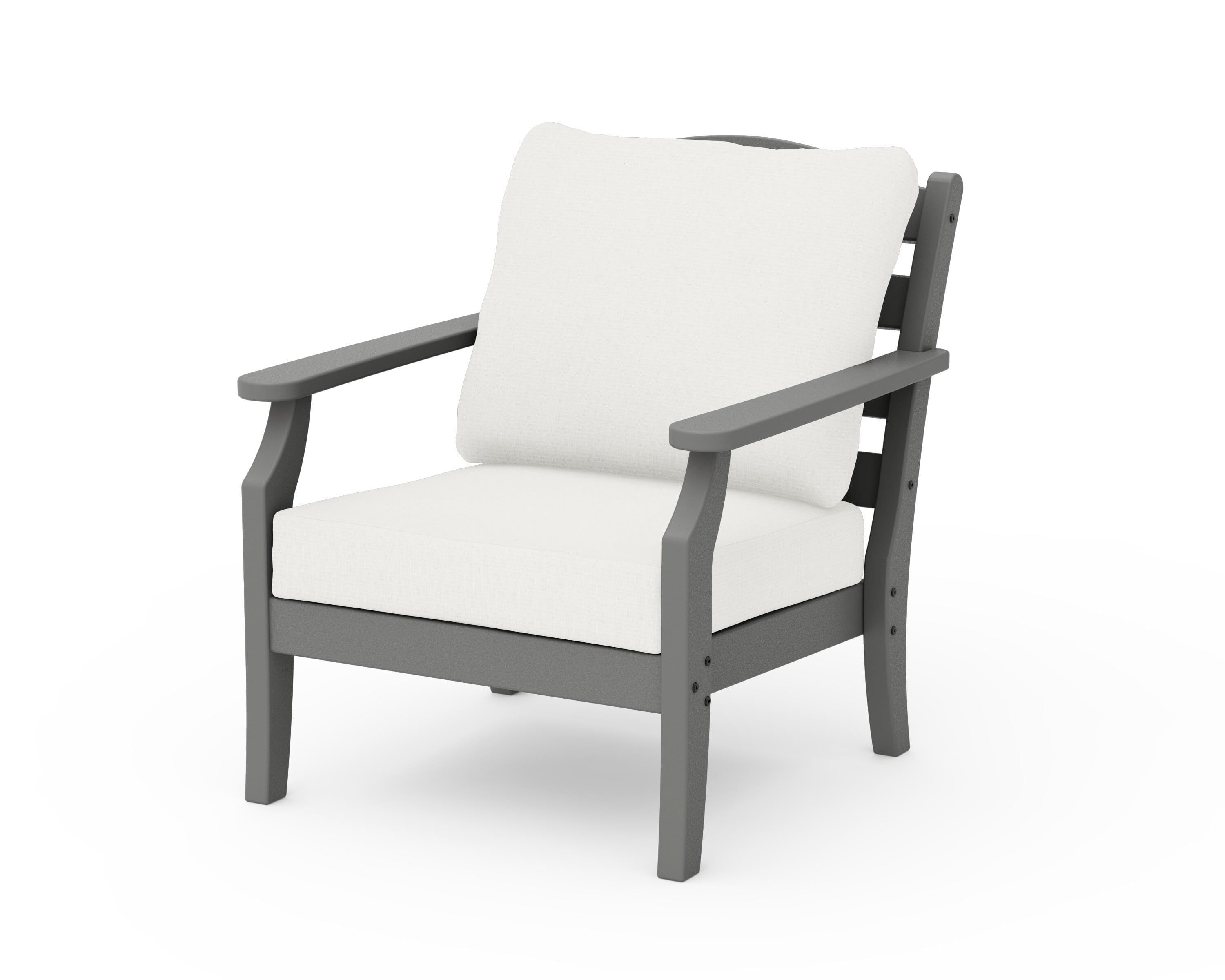 Draper James™ by POLYWOOD® Savannah Deep Seating Chair in Slate Grey / Natural Linen