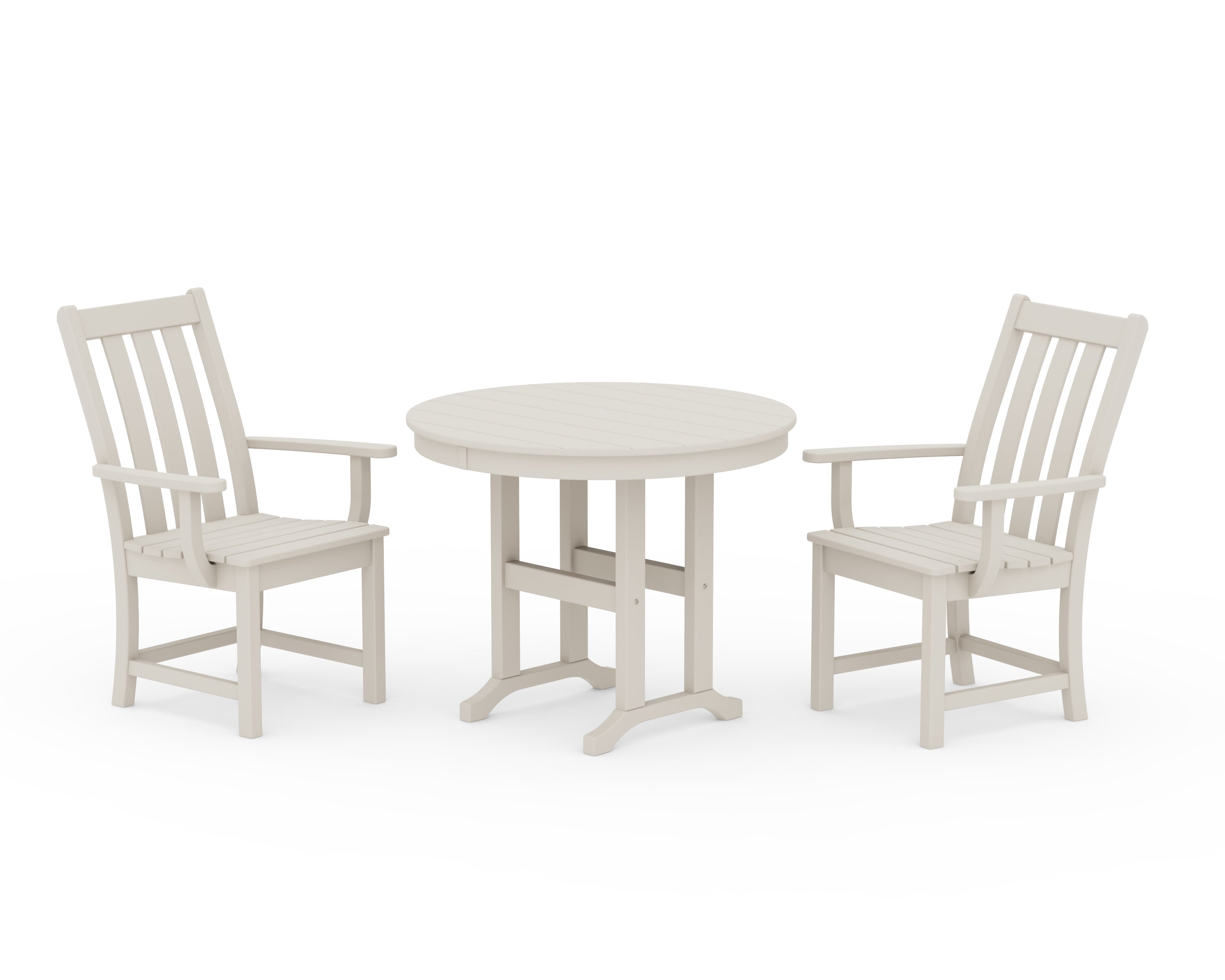 POLYWOOD® Vineyard 3-Piece Round Dining Set in Sand