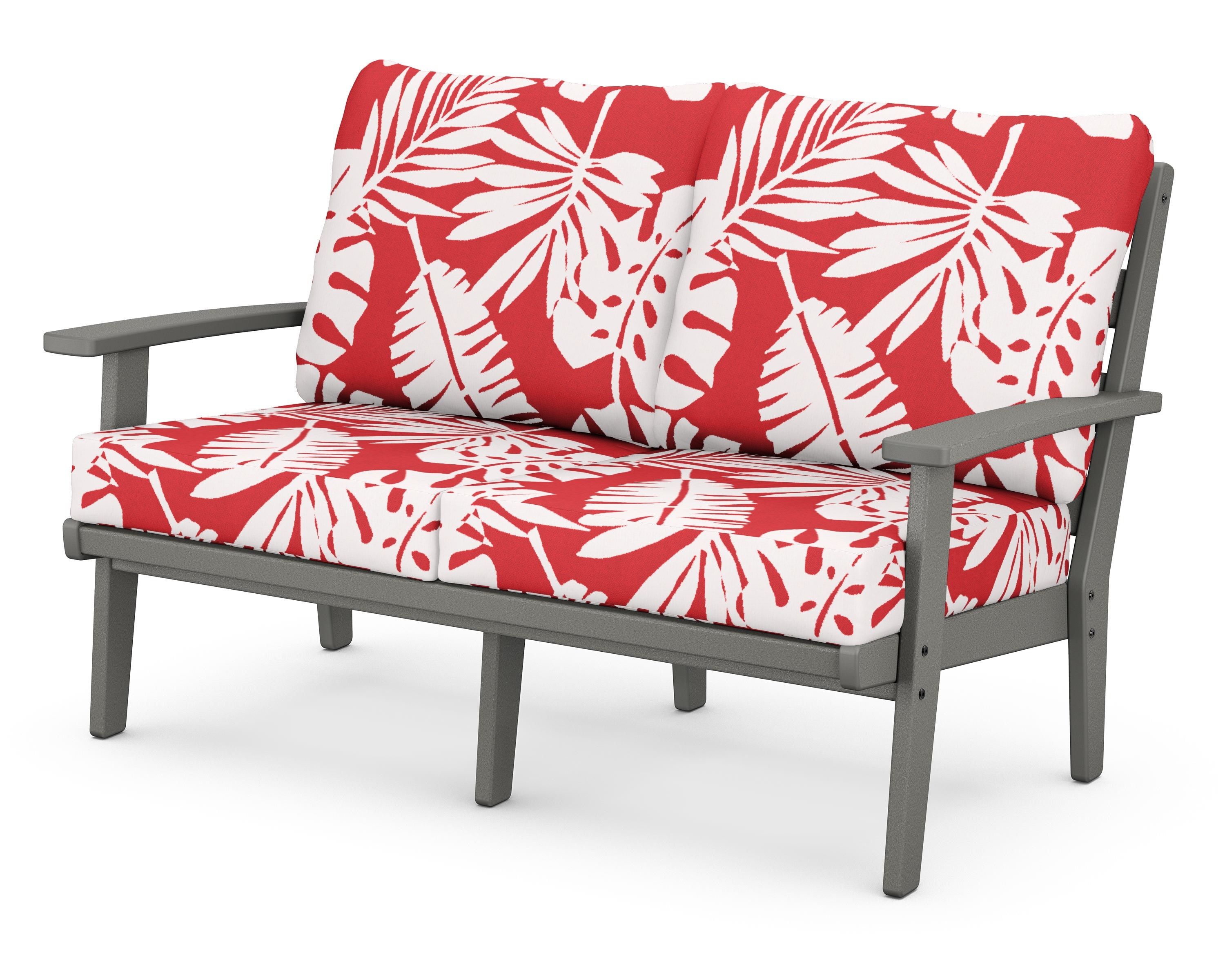 POLYWOOD® Grant Park Deep Seating Loveseat in Slate Grey / Leaf Crimson