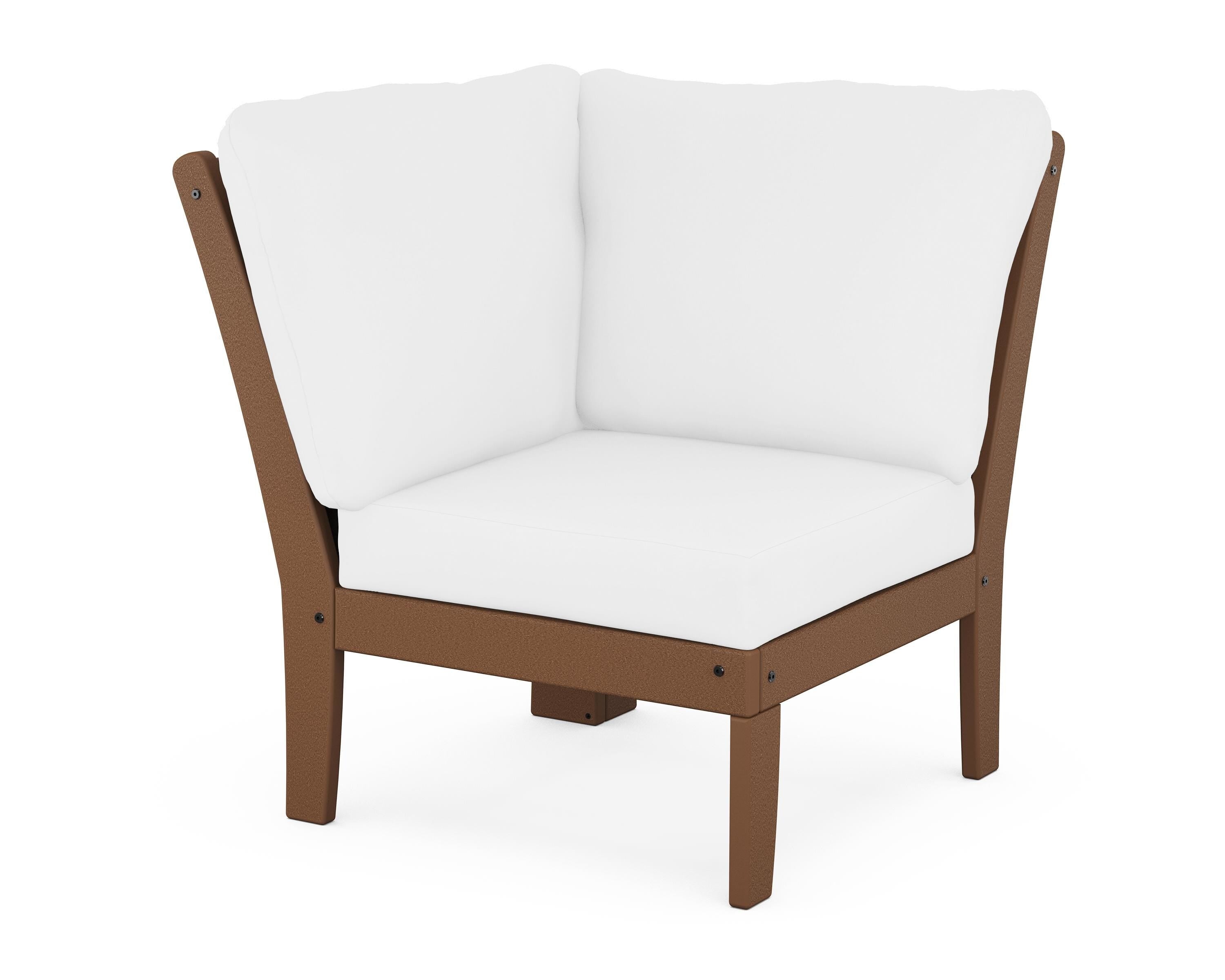 POLYWOOD® Braxton Modular Corner Chair in Teak / Natural