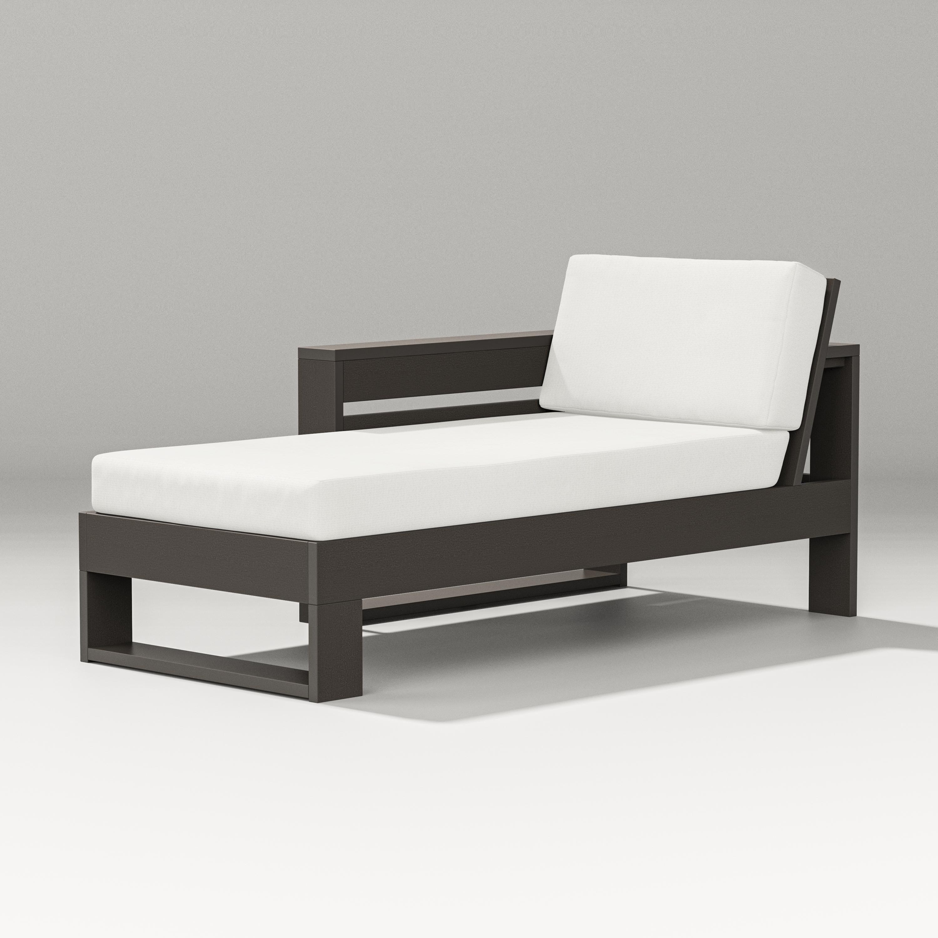 PW Designer Series Latitude Modular Left Arm Chaise in Vintage Coffee / Natural Linen