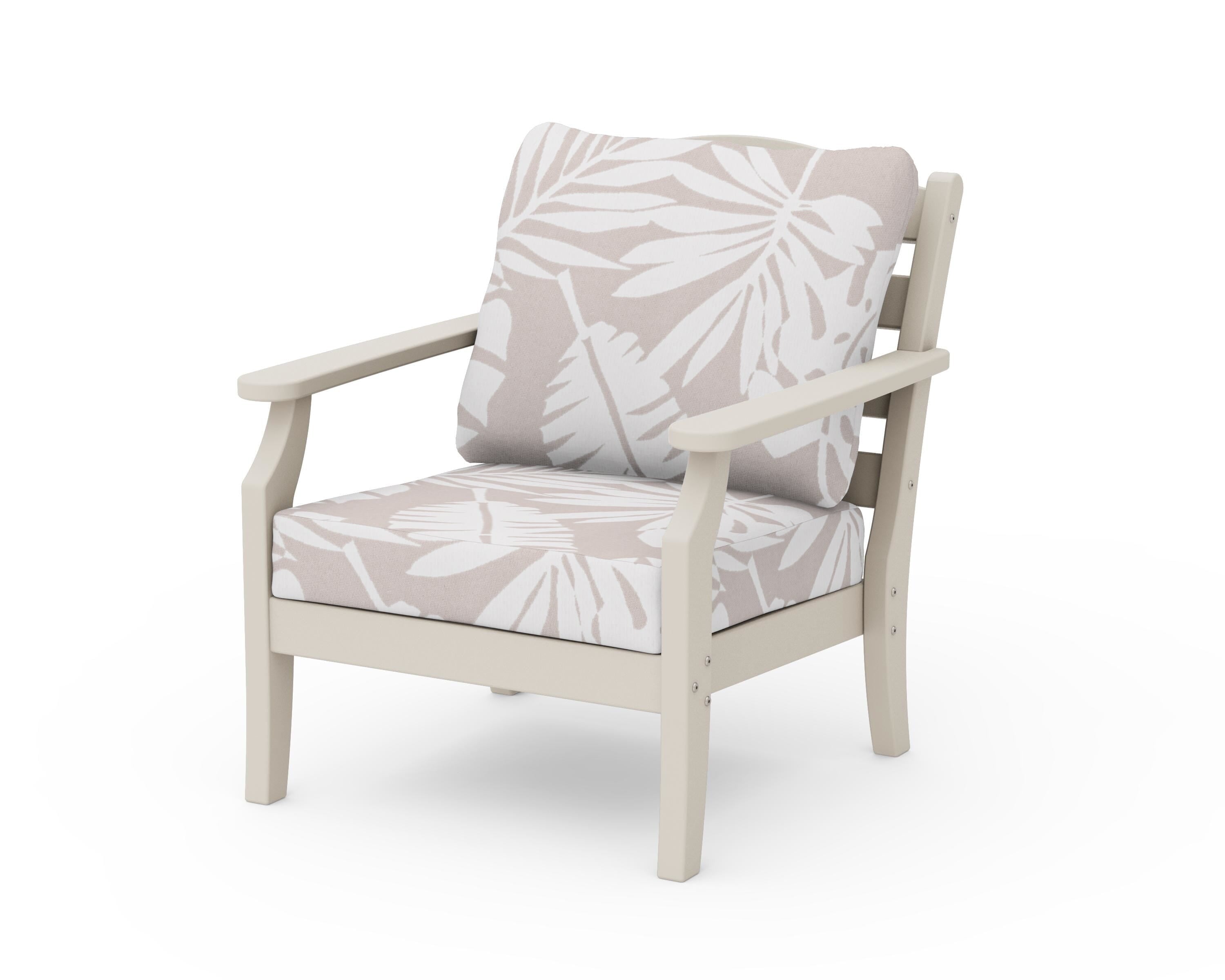 Draper James™ by POLYWOOD® Savannah Deep Seating Chair in Sand / Leaf Dune Burlap