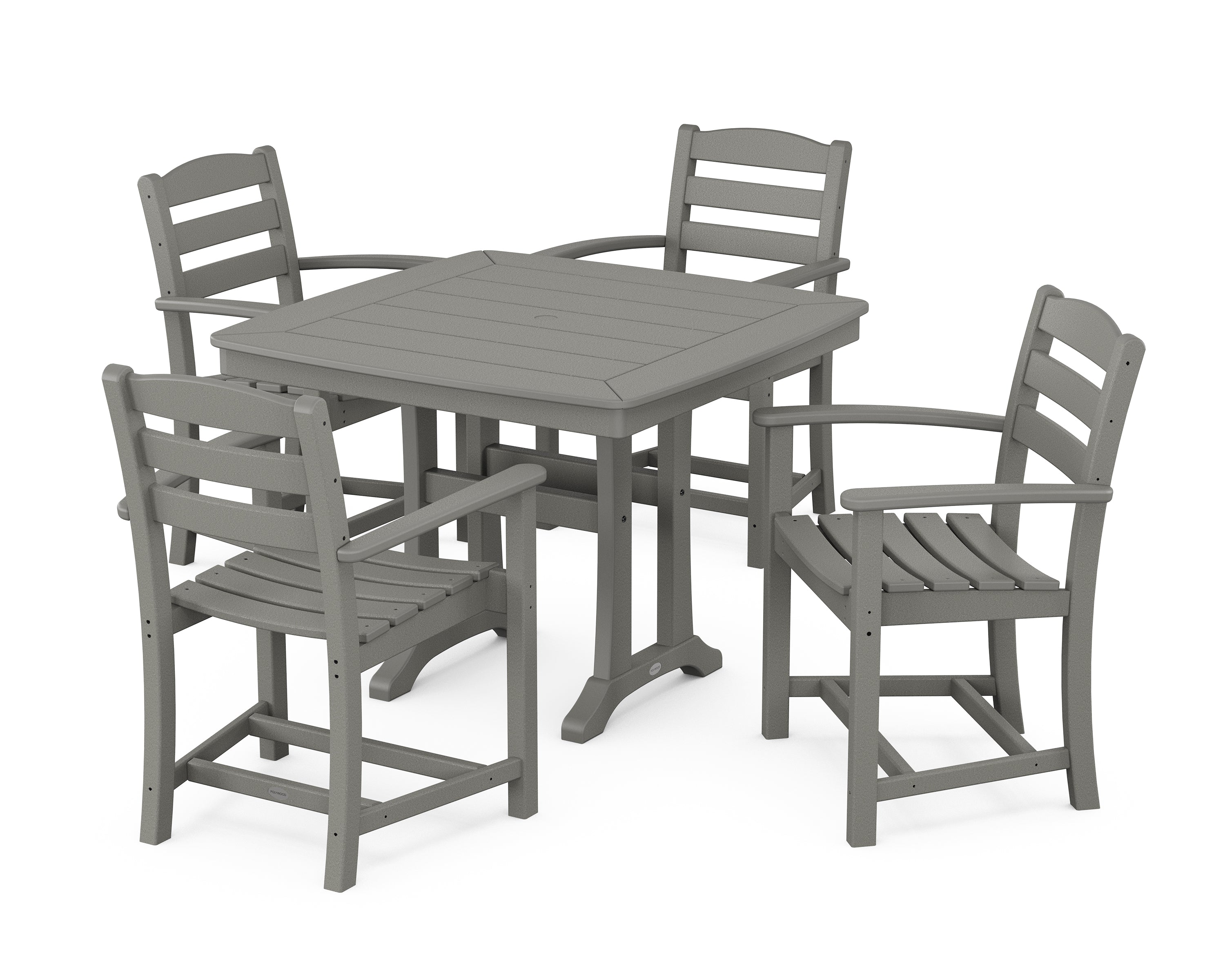 POLYWOOD® La Casa Café 5-Piece Dining Set with Trestle Legs in Slate Grey