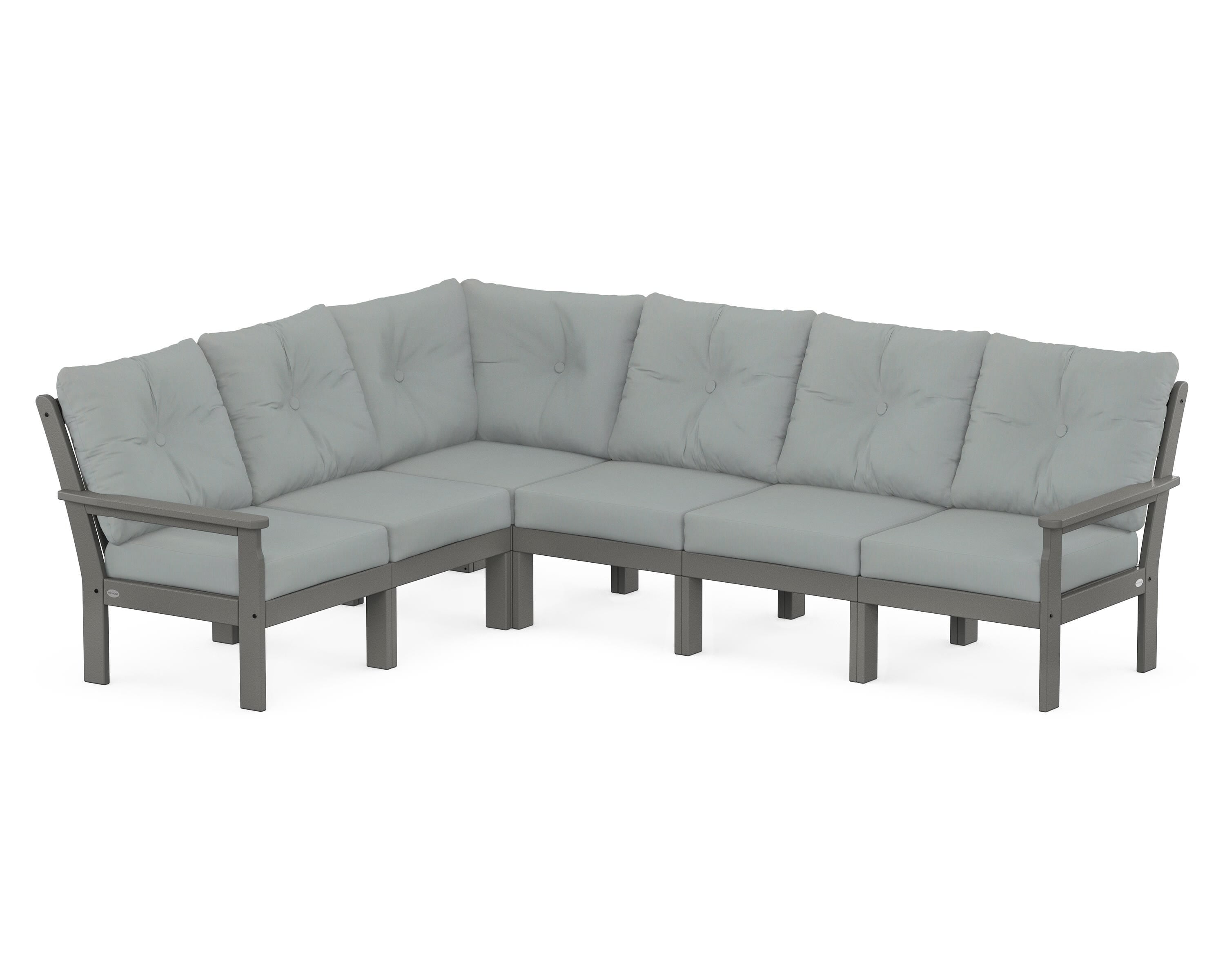 POLYWOOD® Vineyard 6-Piece Sectional in Slate Grey / Spa