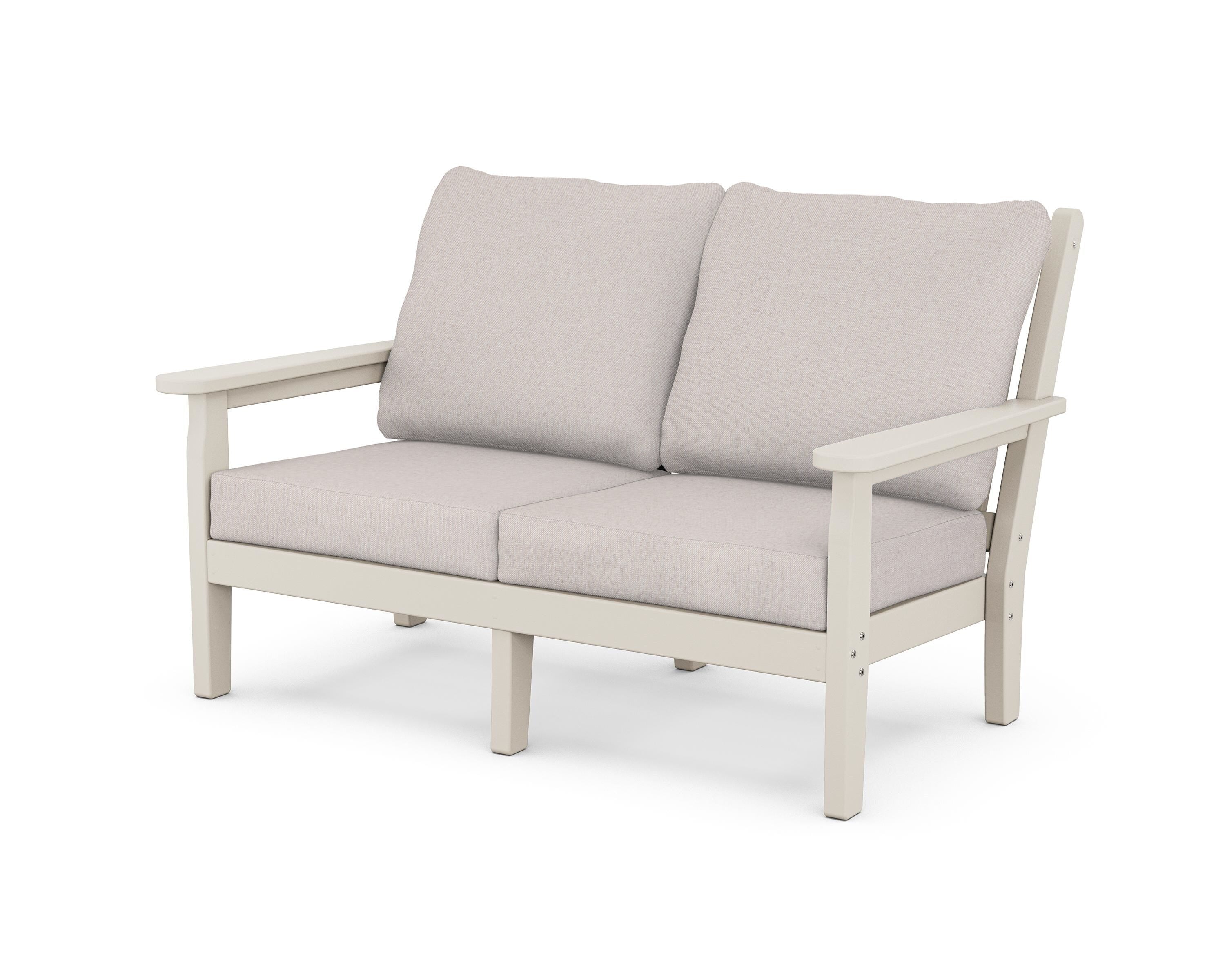 POLYWOOD® Chippendale Deep Seating Loveseat in Sand / Dune Burlap