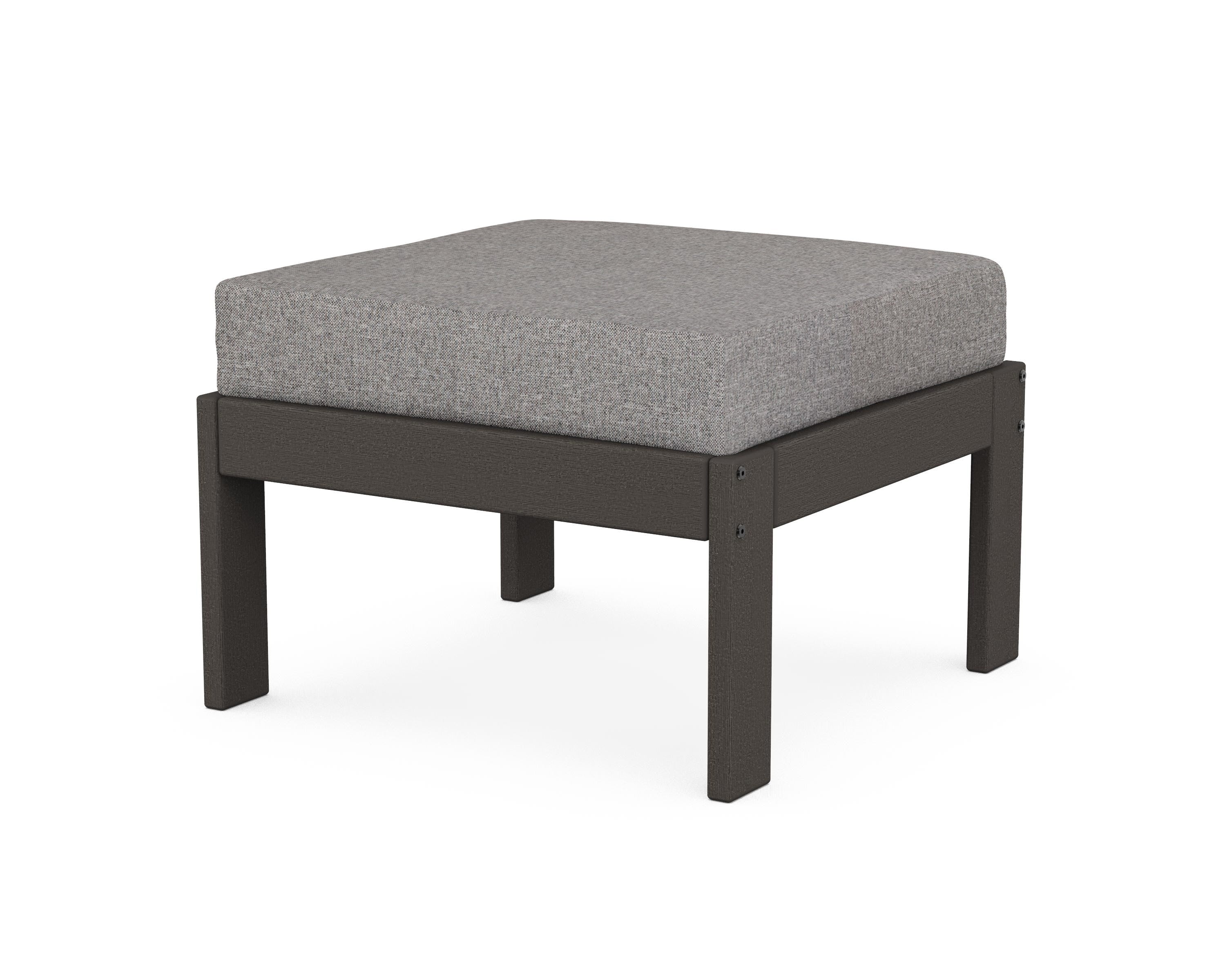 POLYWOOD® Vineyard Modular Ottoman in Vintage Coffee / Grey Mist
