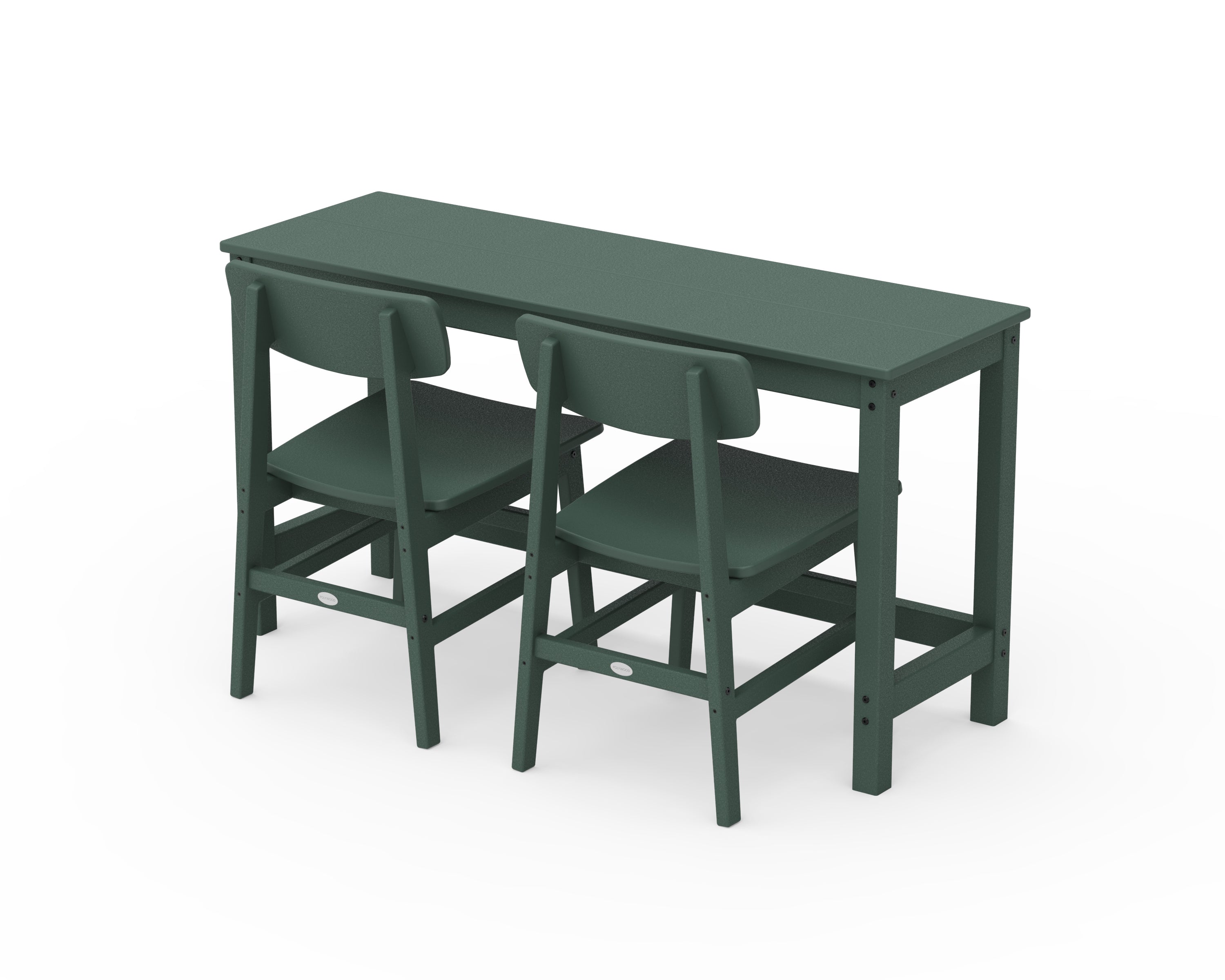 POLYWOOD® Modern Studio Urban Chair 3-Piece Balcony Set in Green