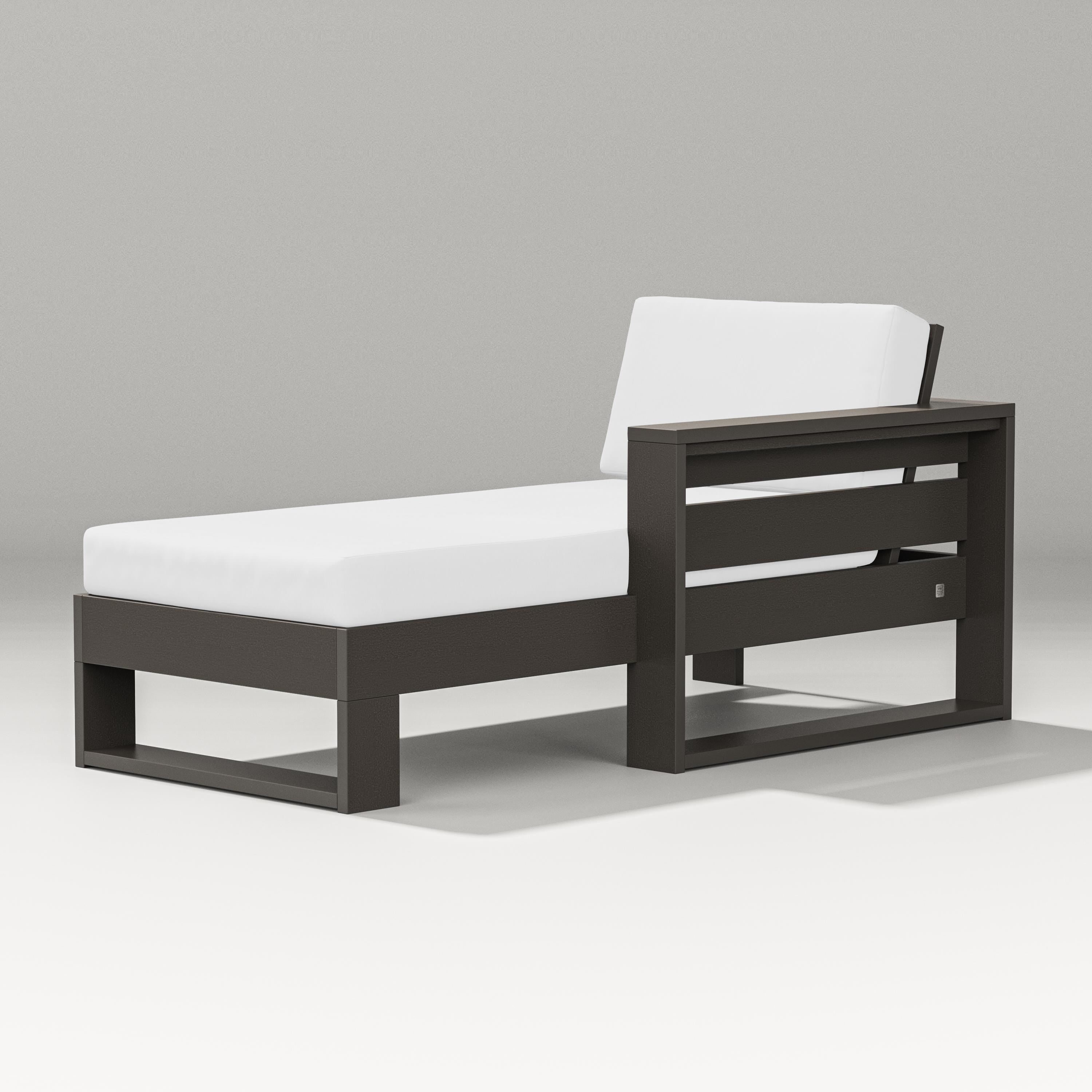 PW Designer Series Latitude Modular Right Arm Chaise in Vintage Coffee / Natural