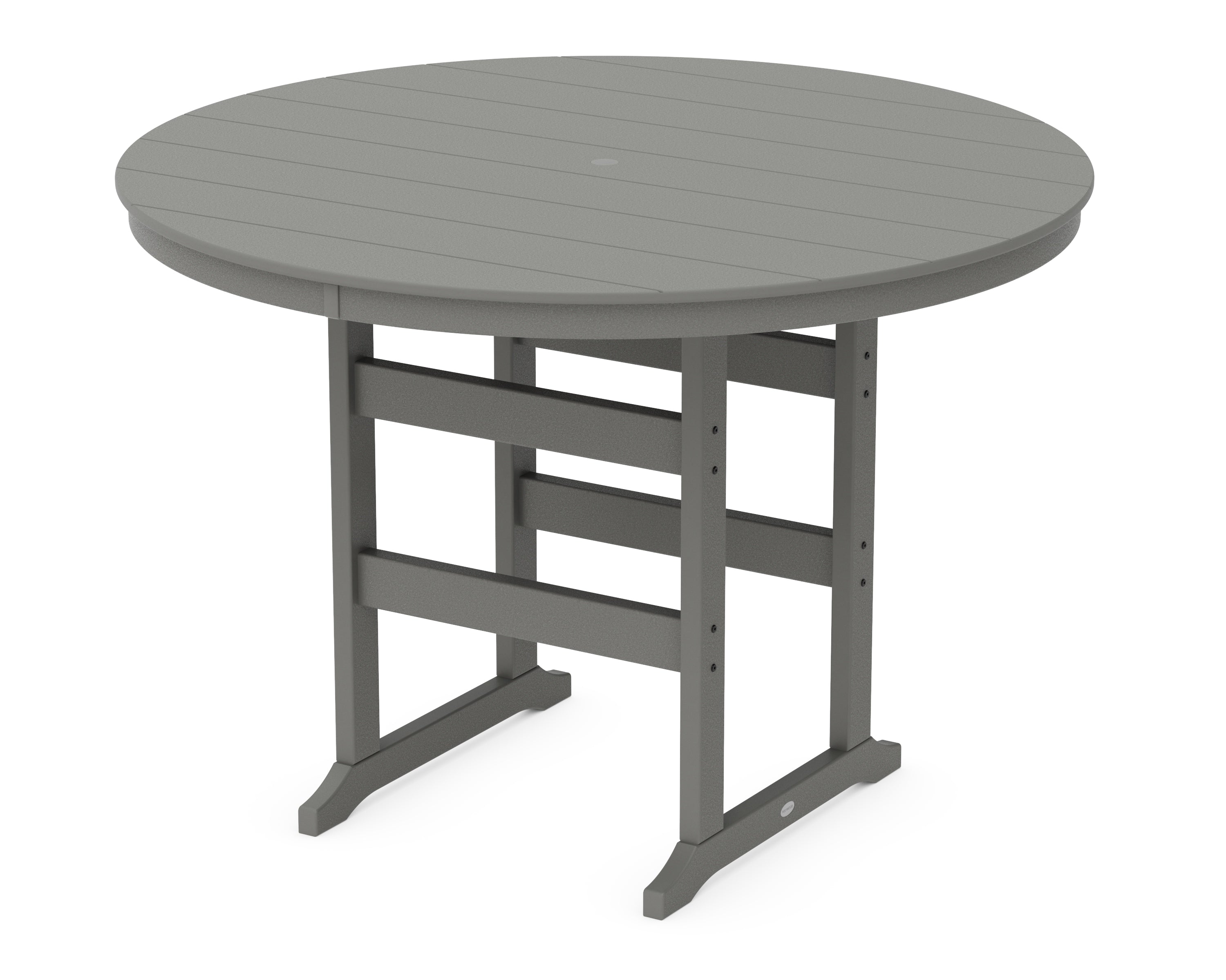 POLYWOOD® 60" Round Farmhouse Bar Table in Slate Grey