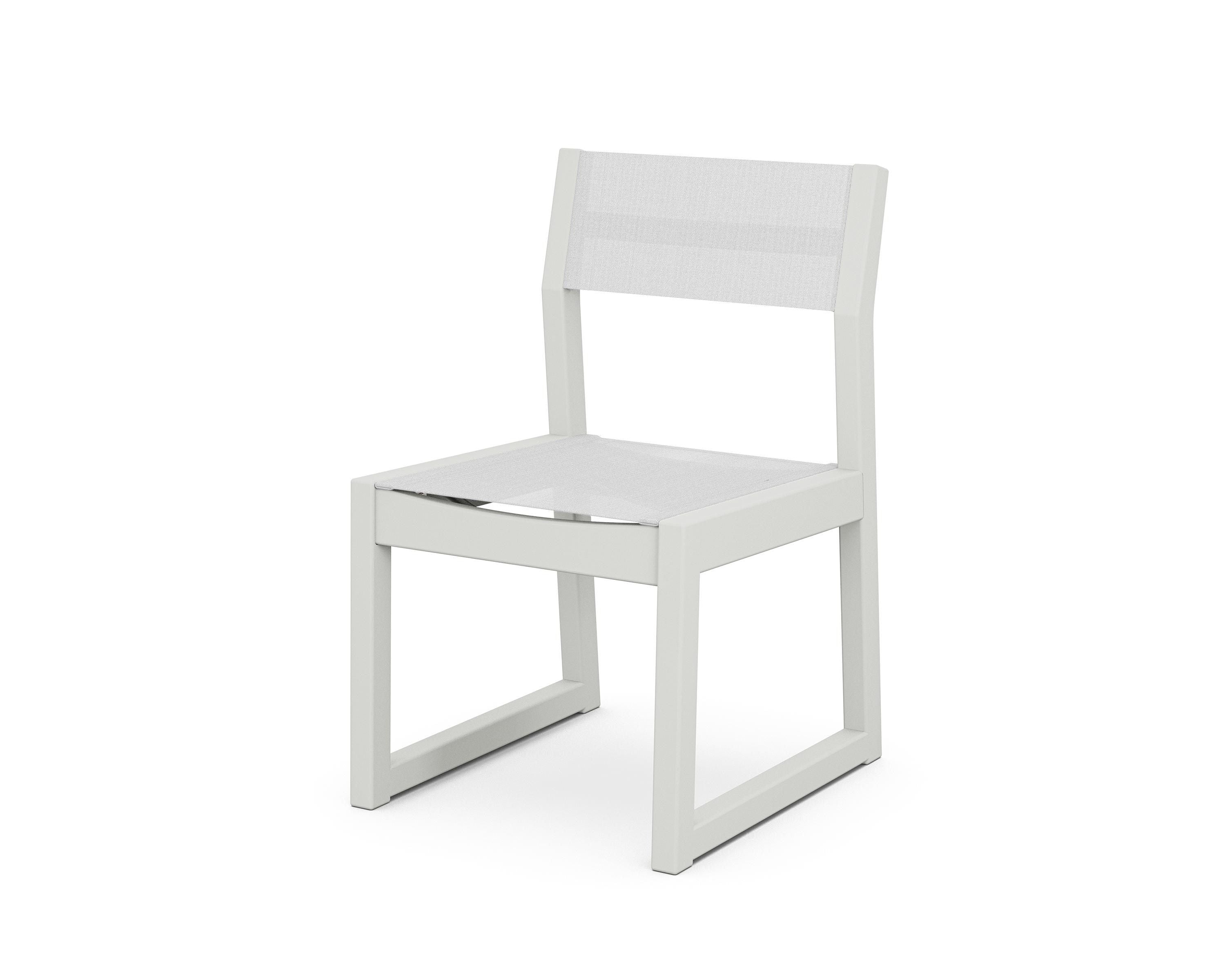 POLYWOOD® EDGE Sling Dining Side Chair in White / White Sling