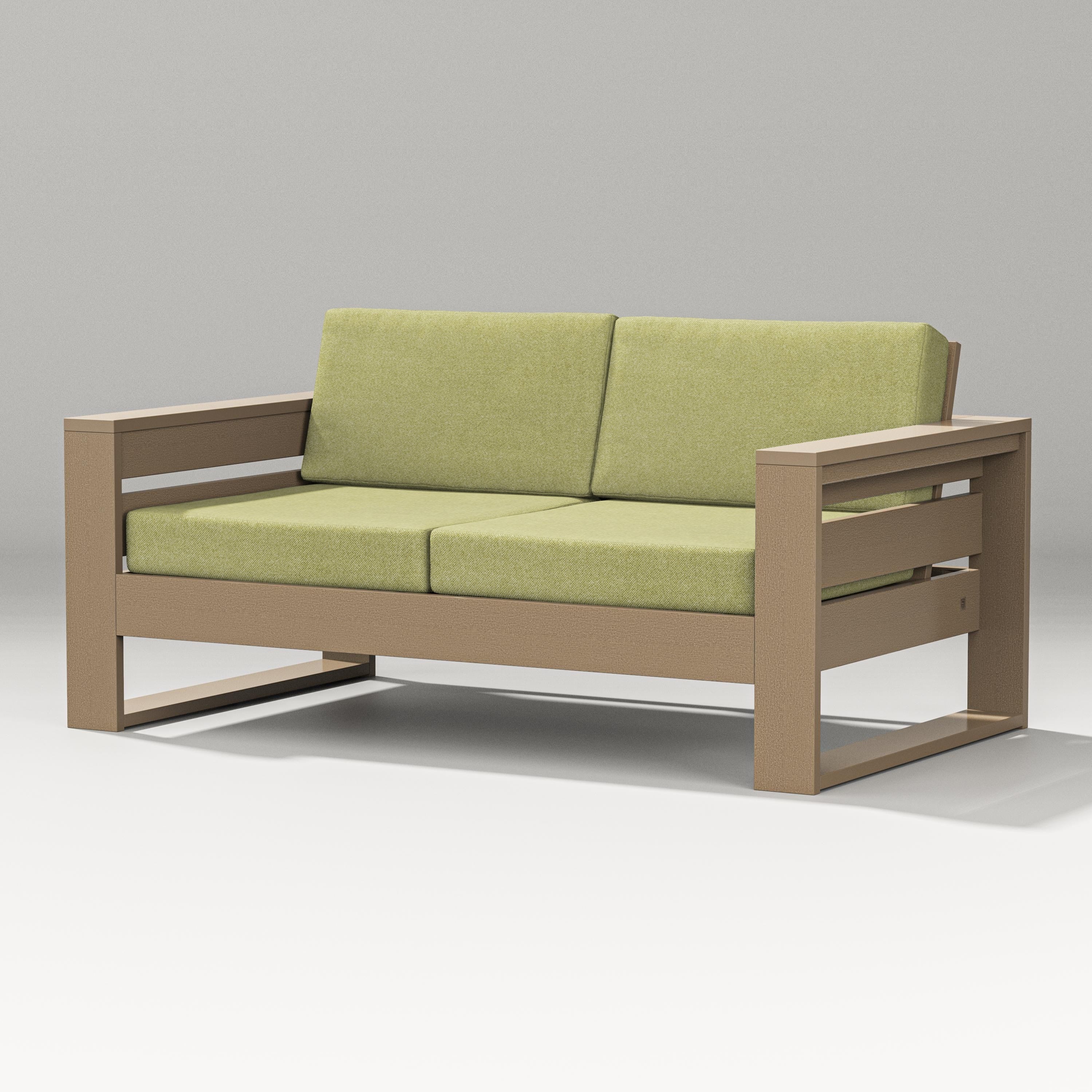 PW Designer Series Latitude Loveseat in Vintage Sahara / Chartreuse Boucle