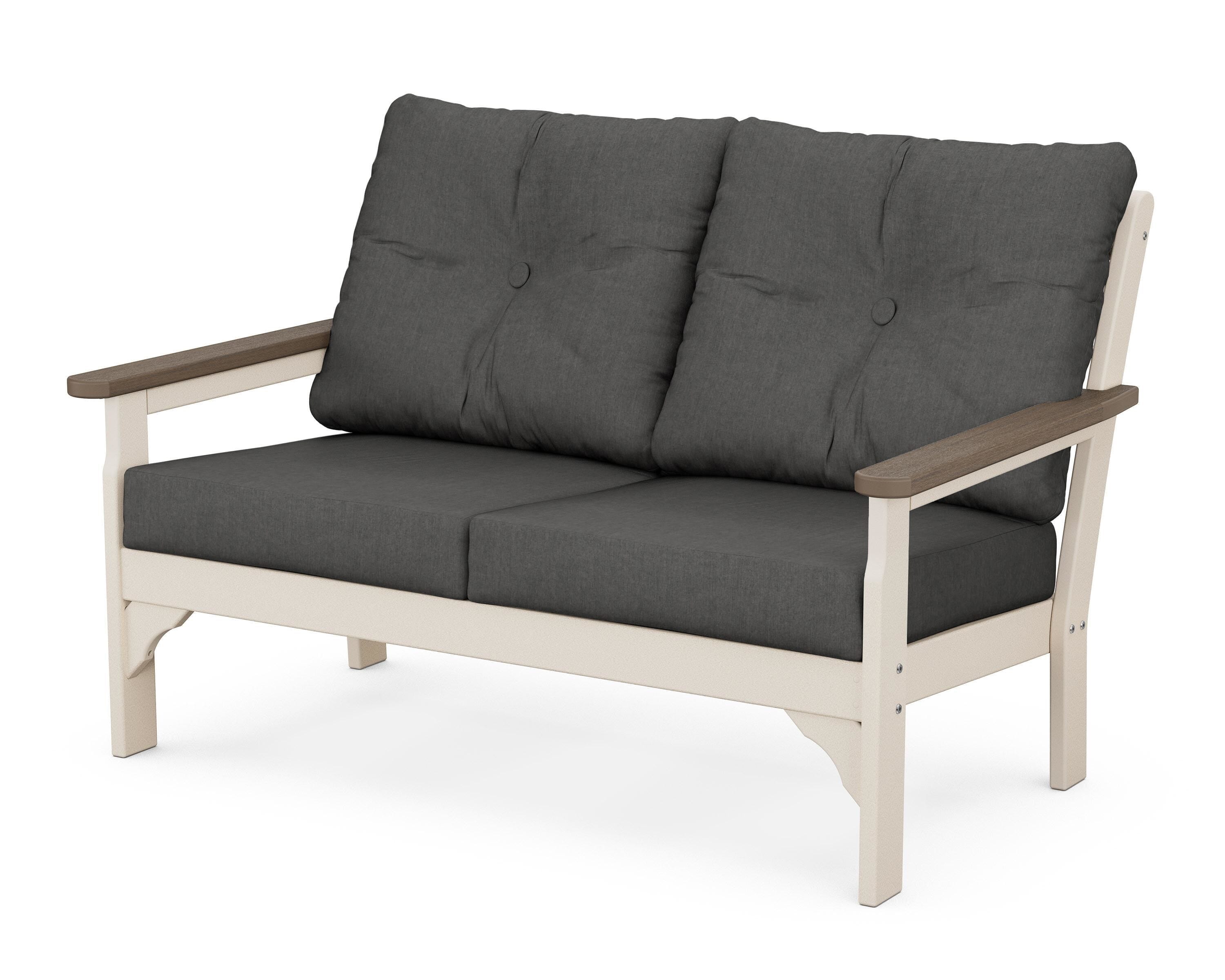 POLYWOOD® Vineyard Deep Seating Loveseat in Sand / Kona / Spectrum Carbon