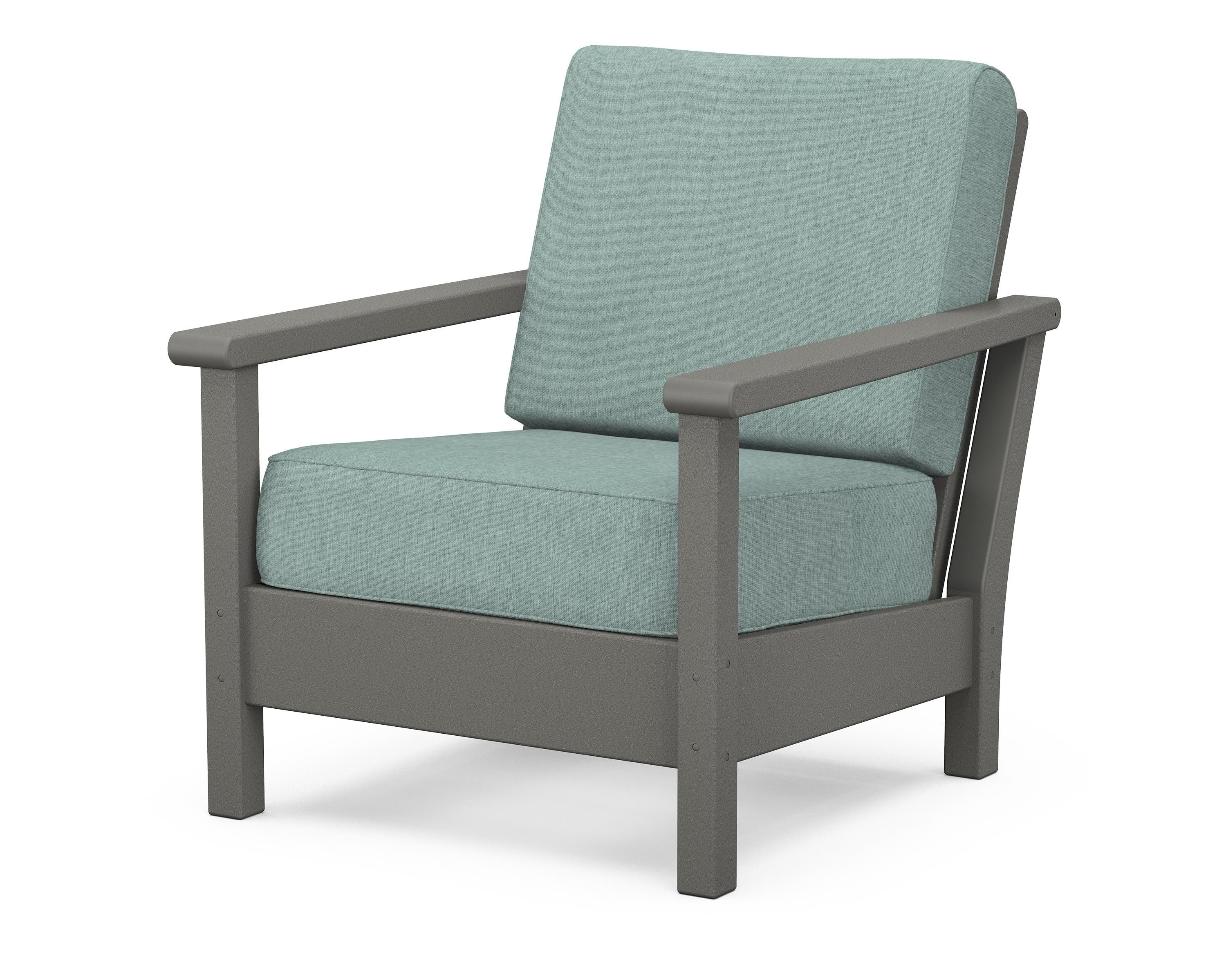 POLYWOOD® Harbour Deep Seating Chair in Slate Grey / Glacier Spa