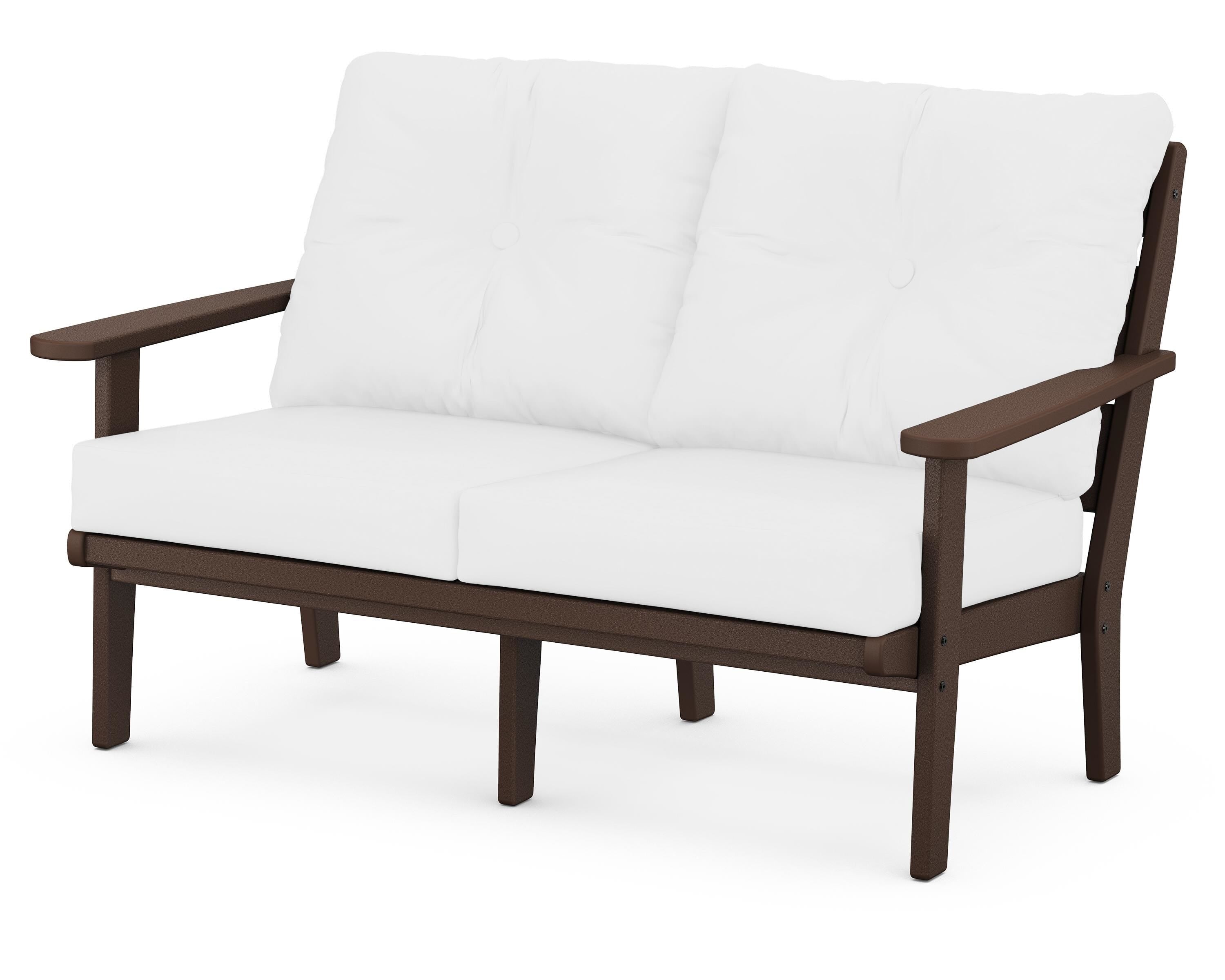 POLYWOOD® Lakeside Deep Seating Loveseat in Mahogany / Natural