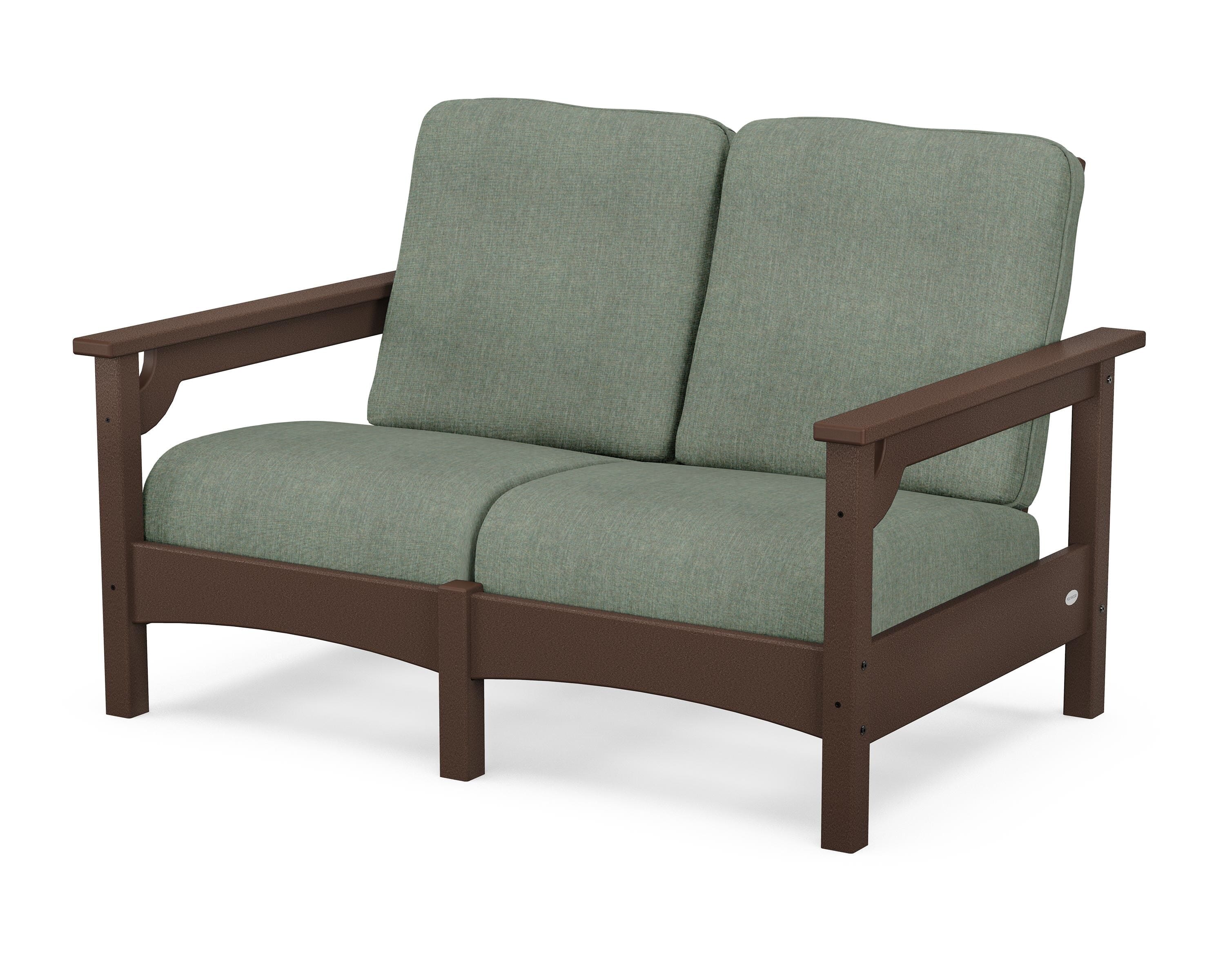 POLYWOOD® Club Loveseat in Mahogany / Cast Sage