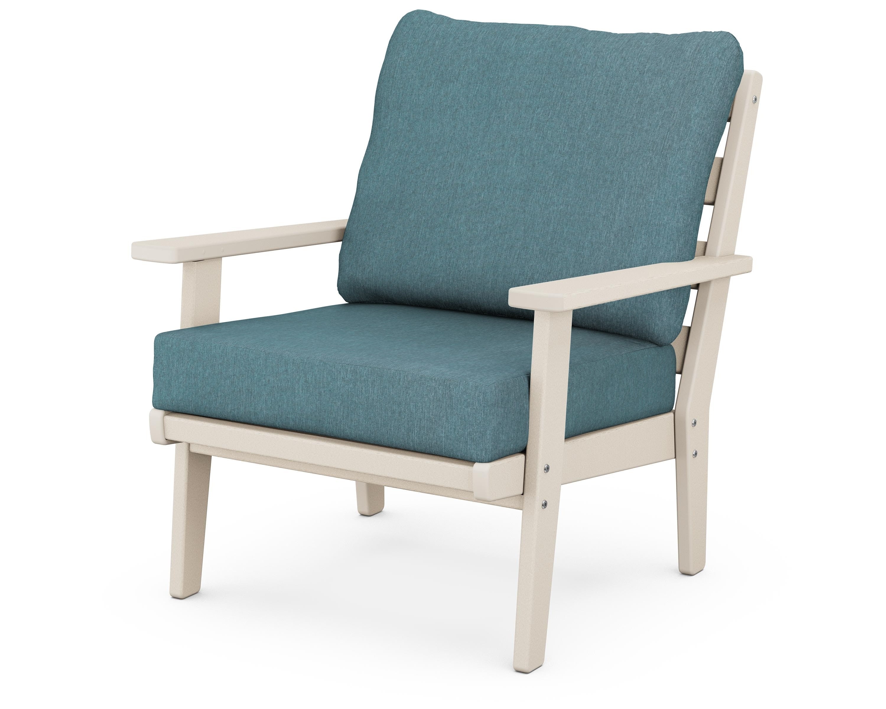 POLYWOOD® Grant Park Deep Seating Chair in Sand / Ocean Teal