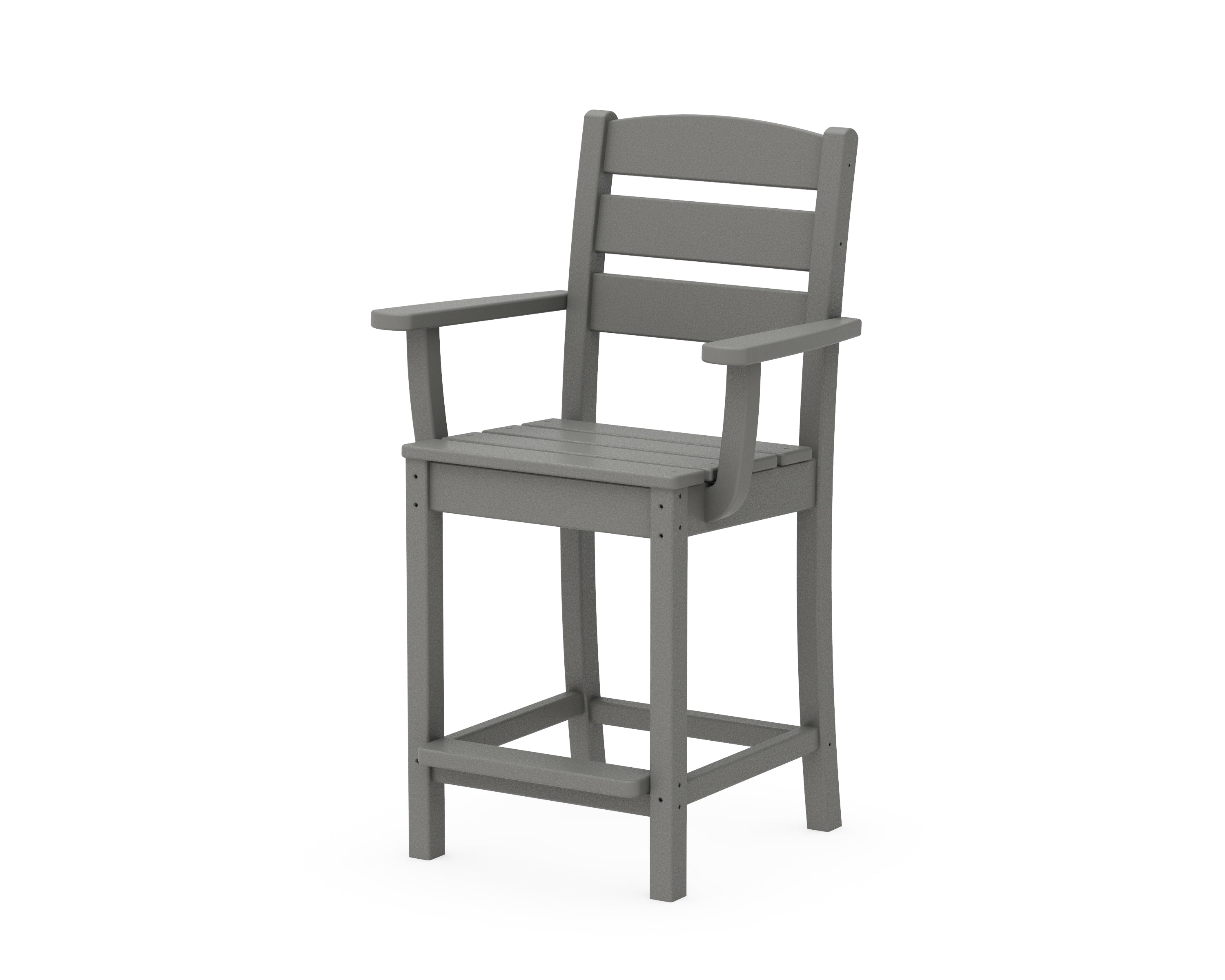 POLYWOOD® Lakeside Counter Arm Chair in Slate Grey