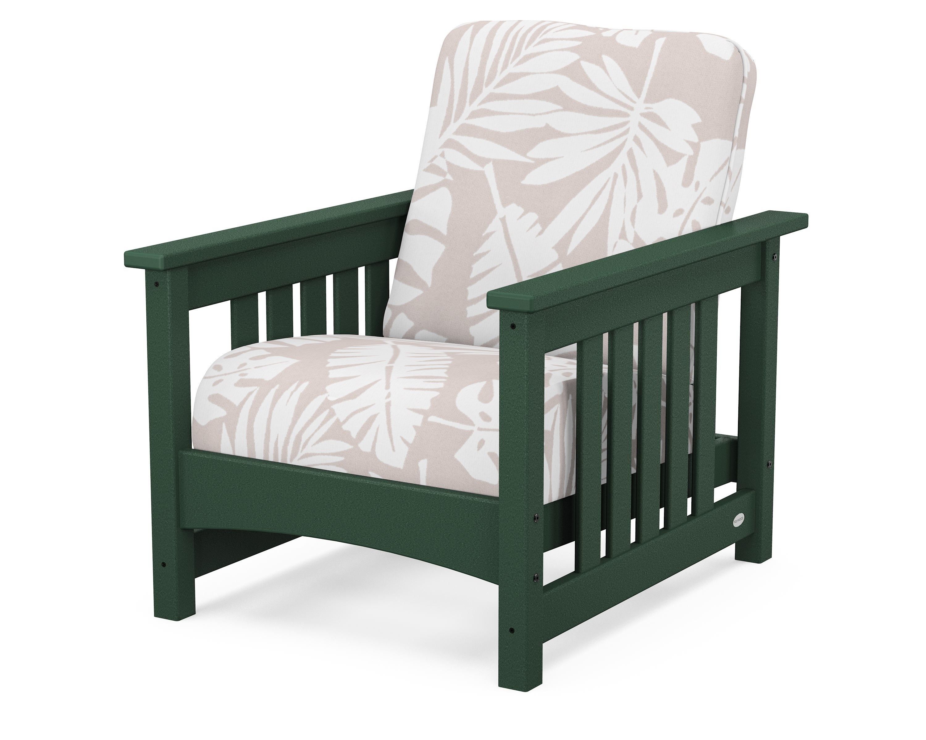POLYWOOD® Club Mission Chair in Green / Leaf Dune Burlap