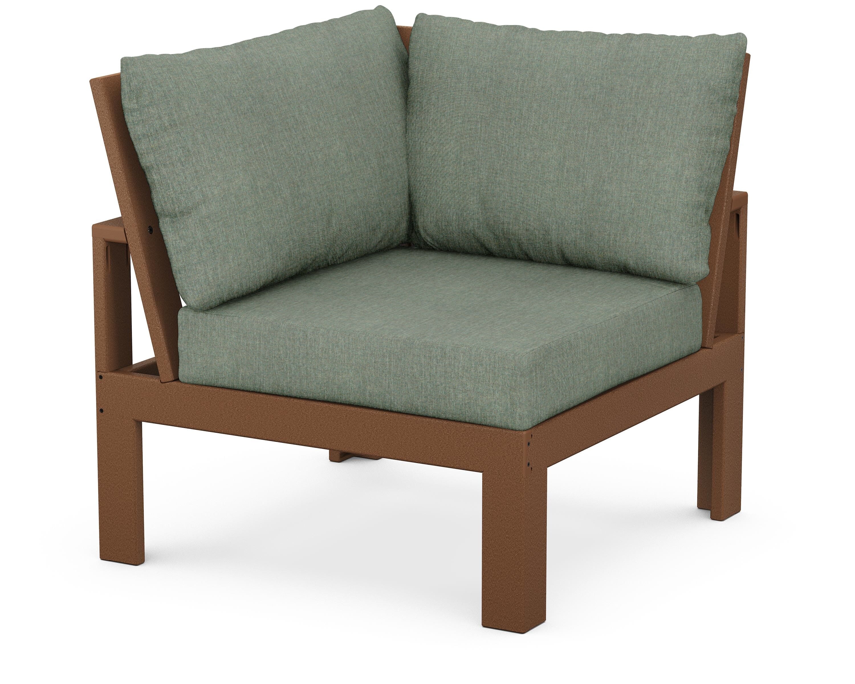 Unbranded Modular Corner Chair in Teak / Cast Sage