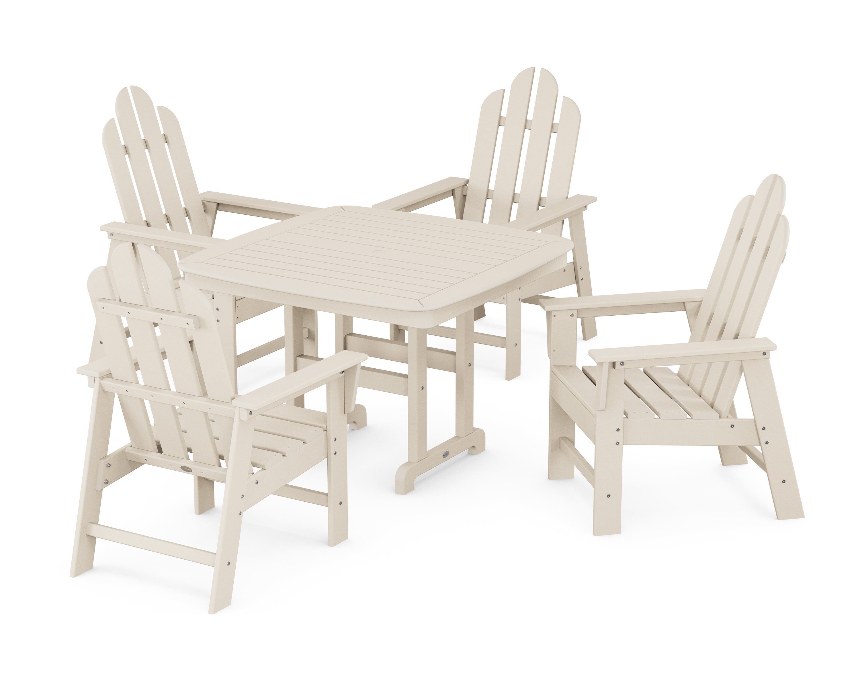 POLYWOOD® Long Island 5-Piece Dining Set with Trestle Legs in Sand