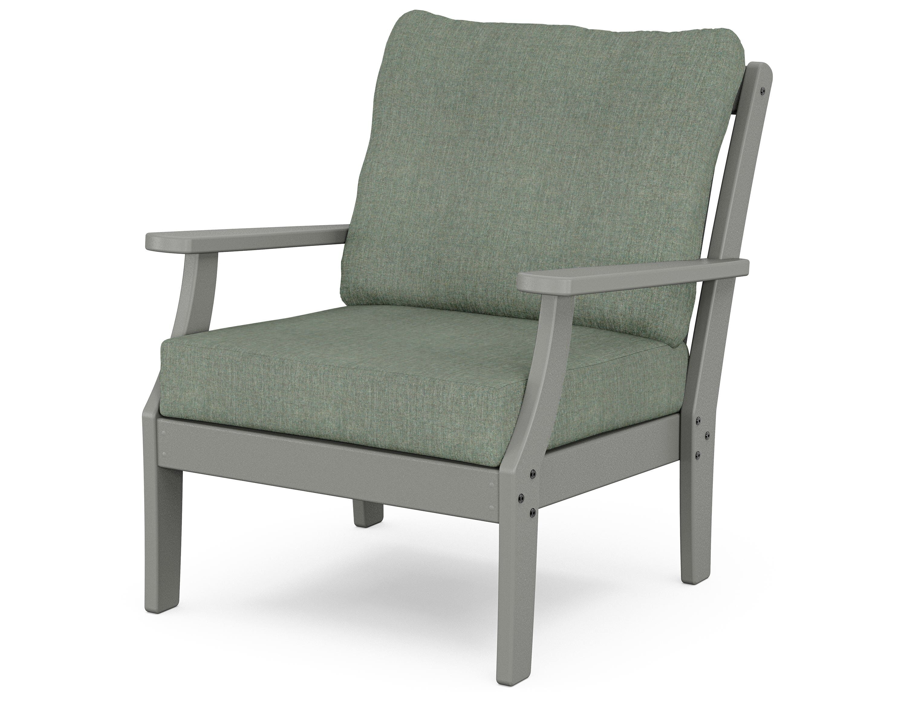 POLYWOOD® Braxton Deep Seating Chair in Slate Grey / Cast Sage
