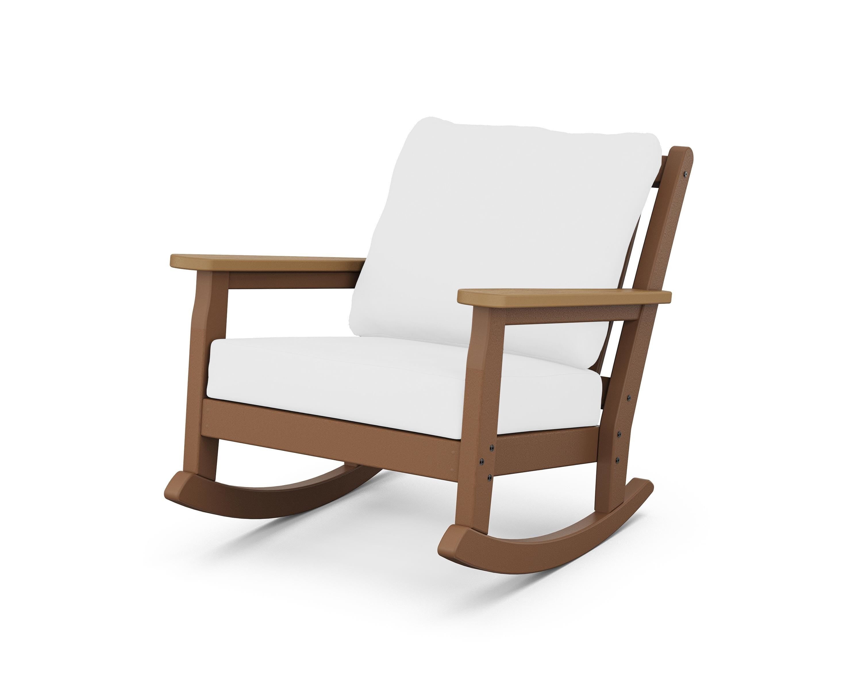 POLYWOOD® Chippendale Deep Seating Rocking Chair in Teak / Natural / Natural