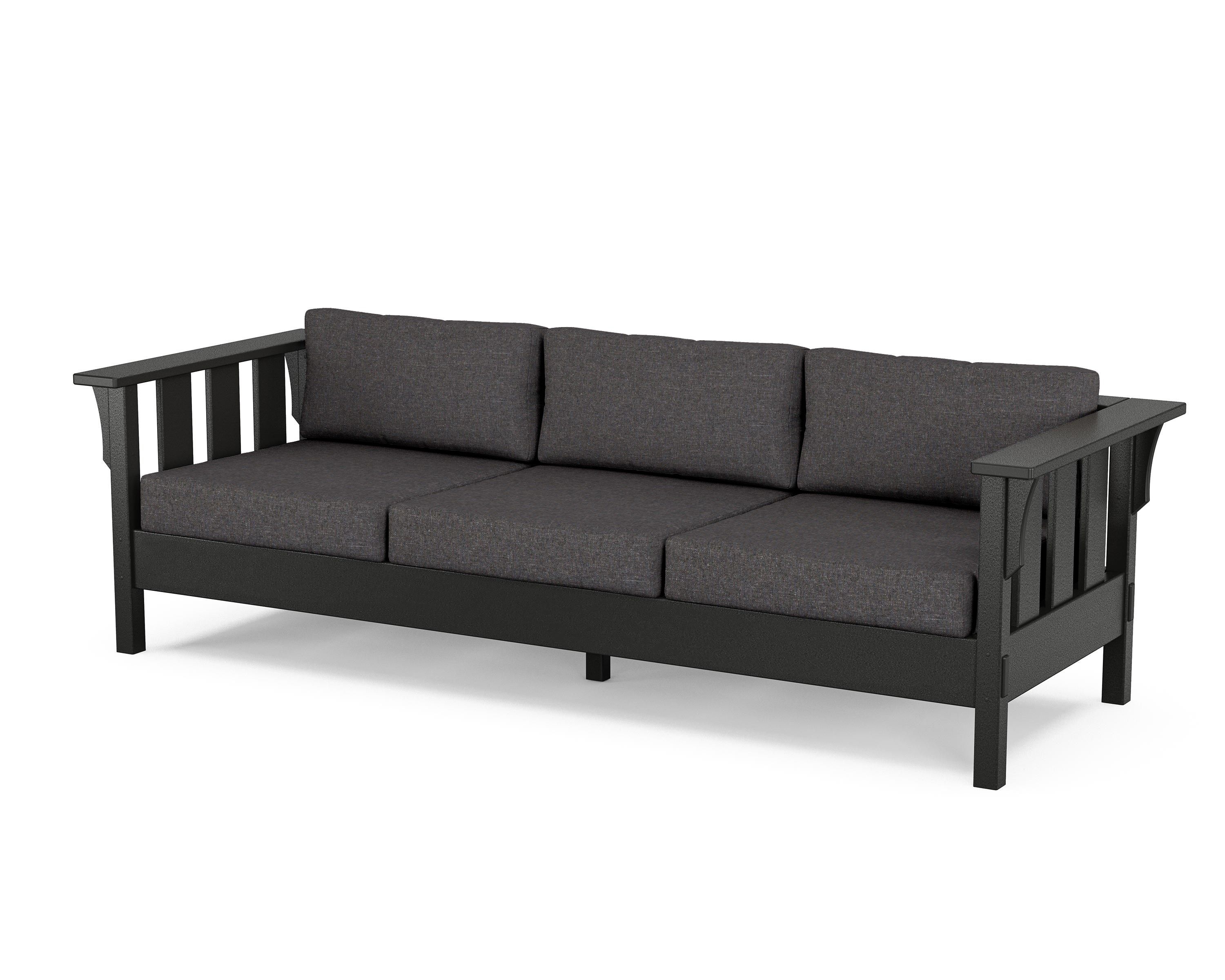 Martha Stewart by POLYWOOD® Acadia Deep Seating Sofa in Black / Ash Charcoal