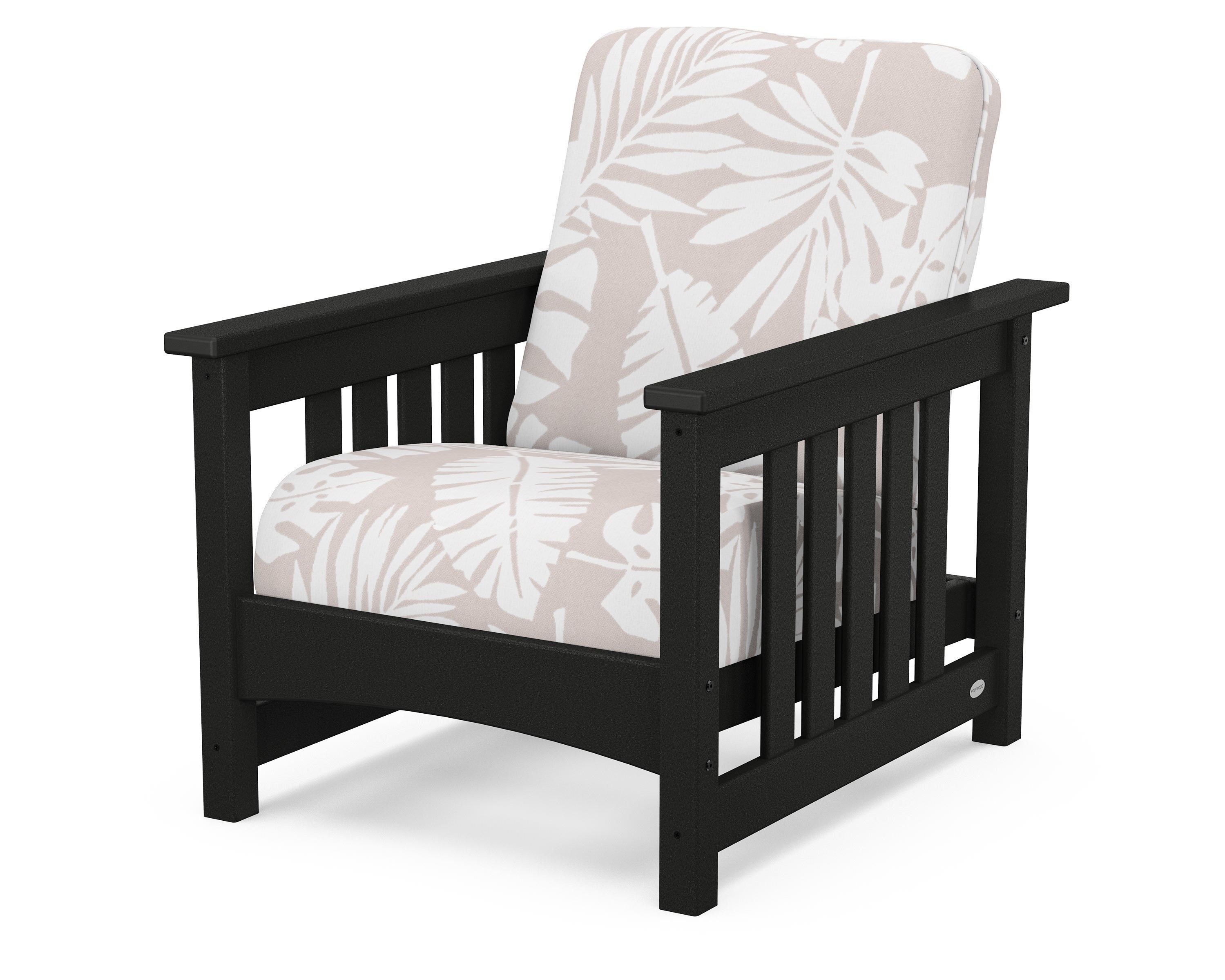 POLYWOOD® Club Mission Chair in Black / Leaf Dune Burlap