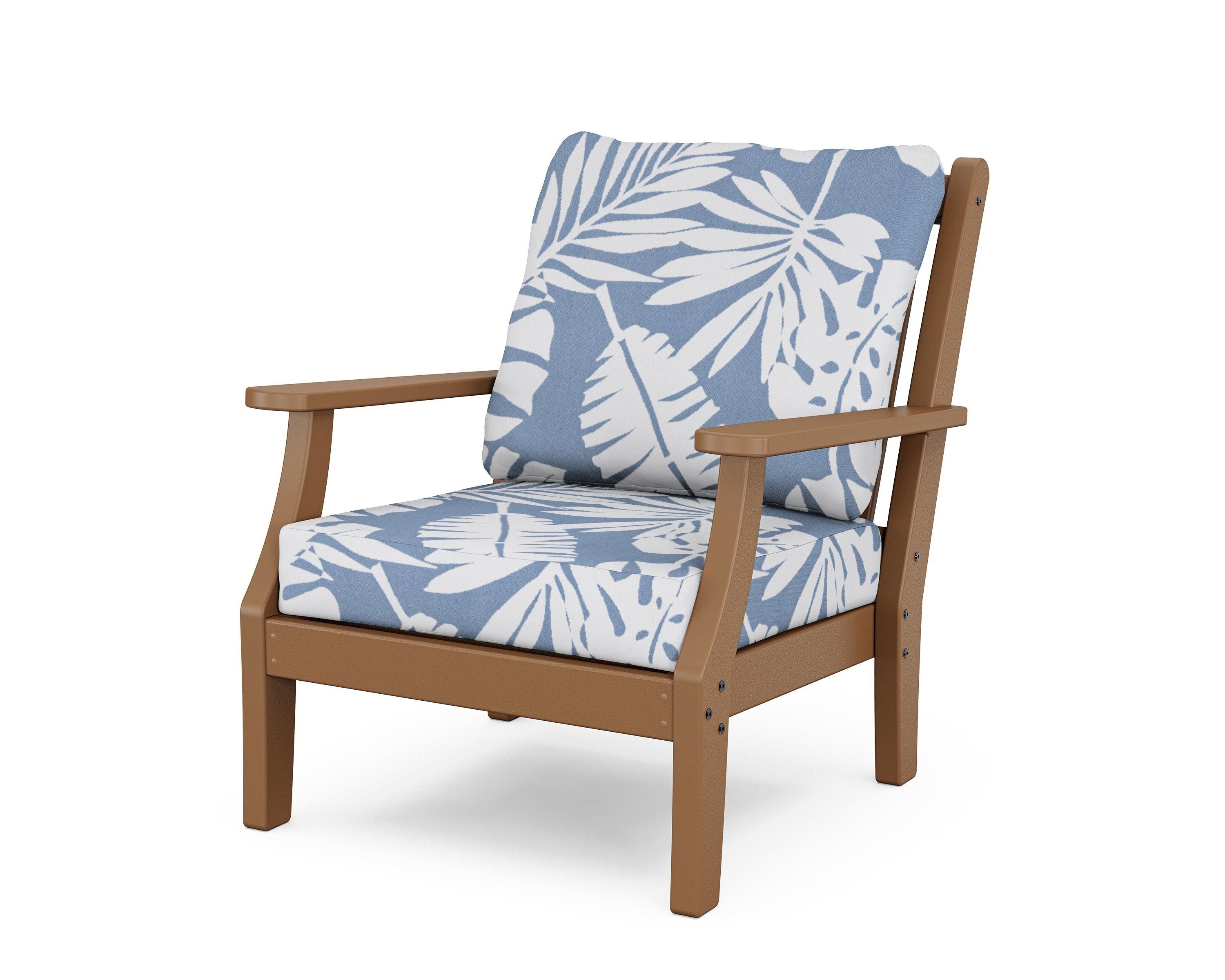 Country Living Wovendale Deep Seating Chair in Teak / Leaf Sky Blue