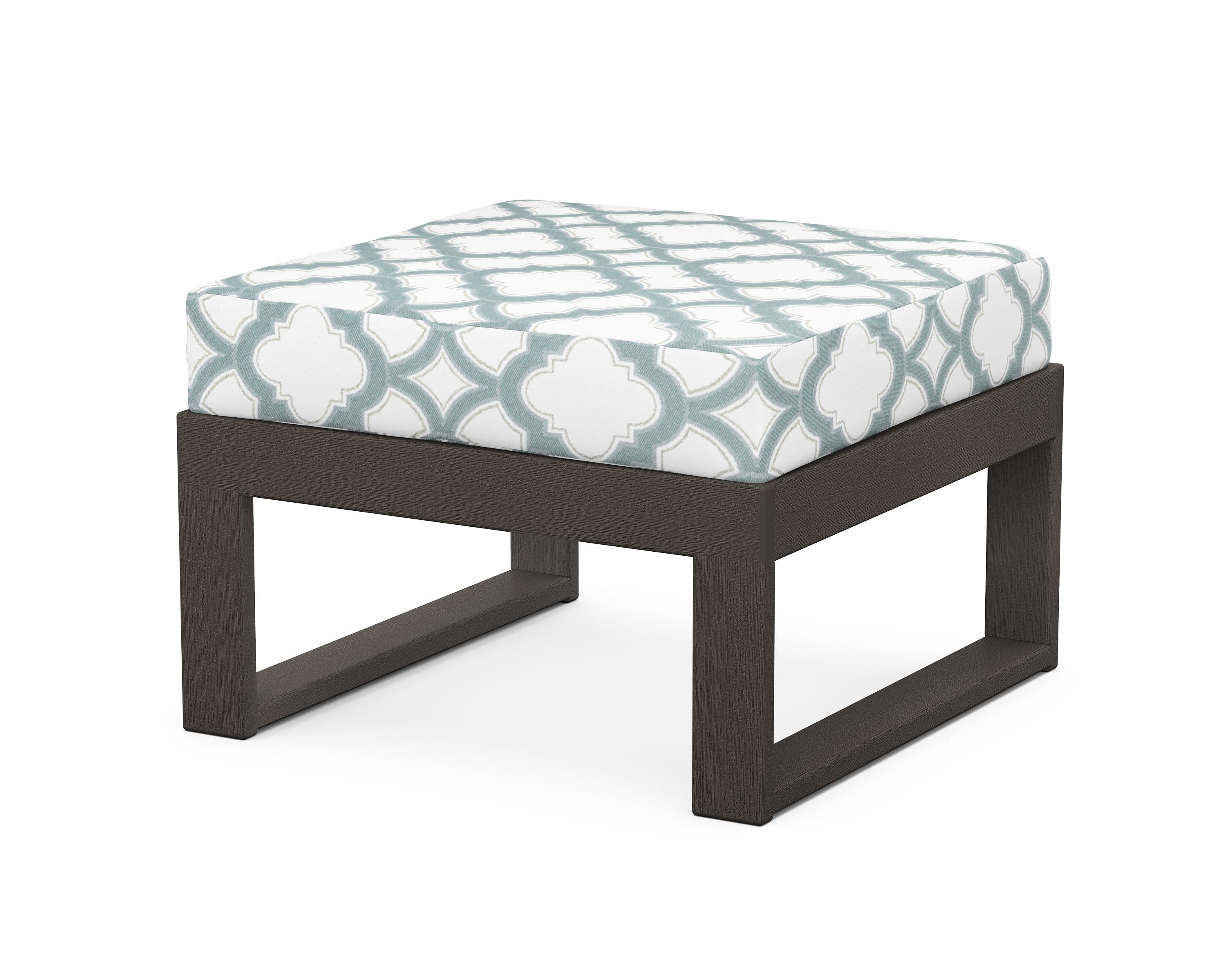 Unbranded Modular Ottoman - Modern in Vintage Coffee / Trellis Glacier Spa