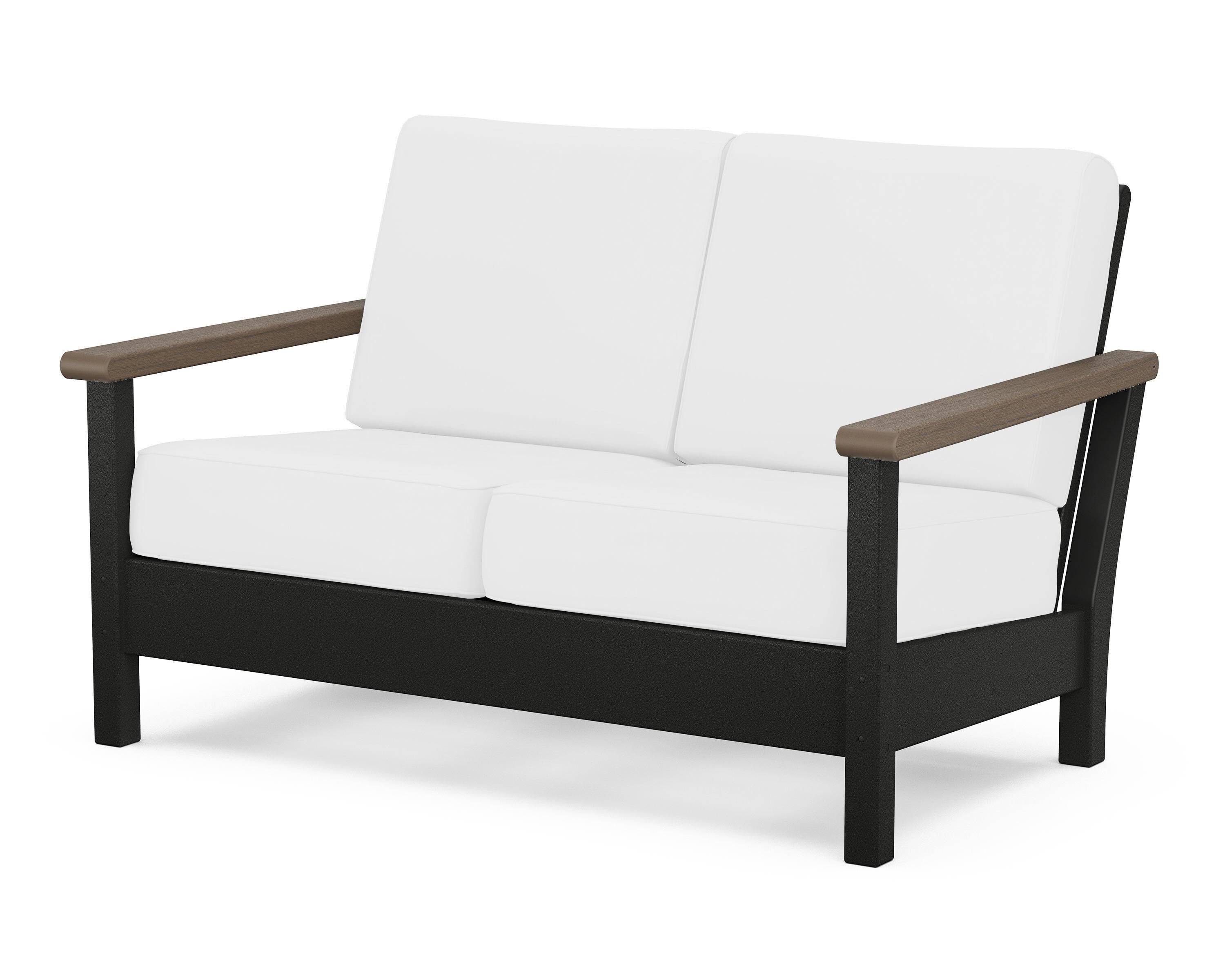 POLYWOOD® Harbour Deep Seating Loveseat in Black / Kona / Natural