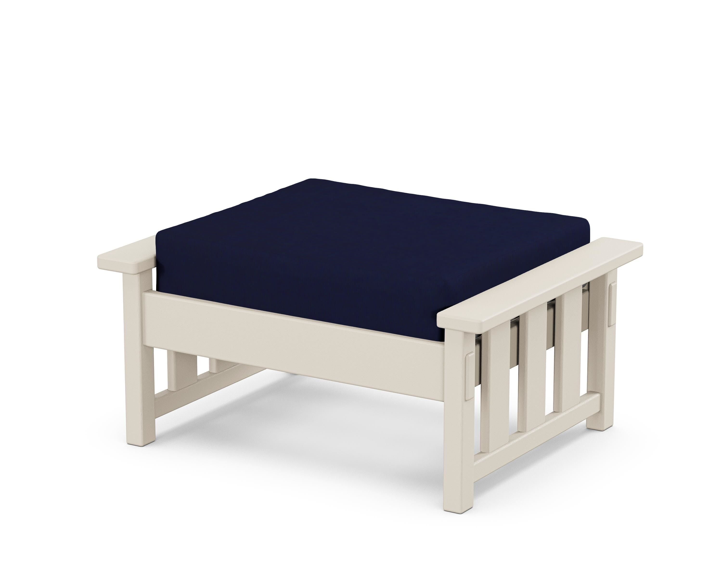 Martha Stewart by POLYWOOD® Acadia Deep Seating Ottoman in Sand / Navy