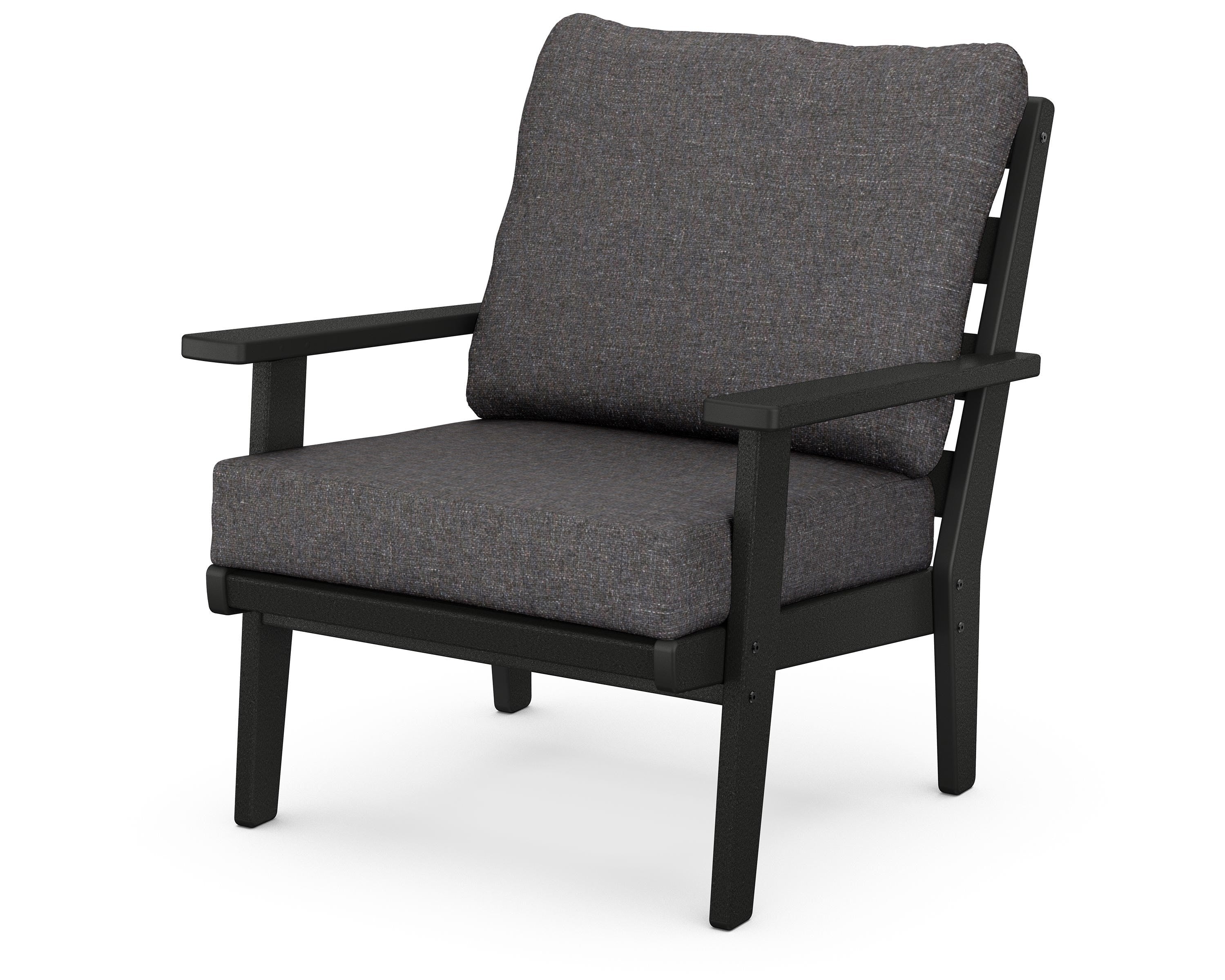 POLYWOOD® Grant Park Deep Seating Chair in Black / Ash Charcoal