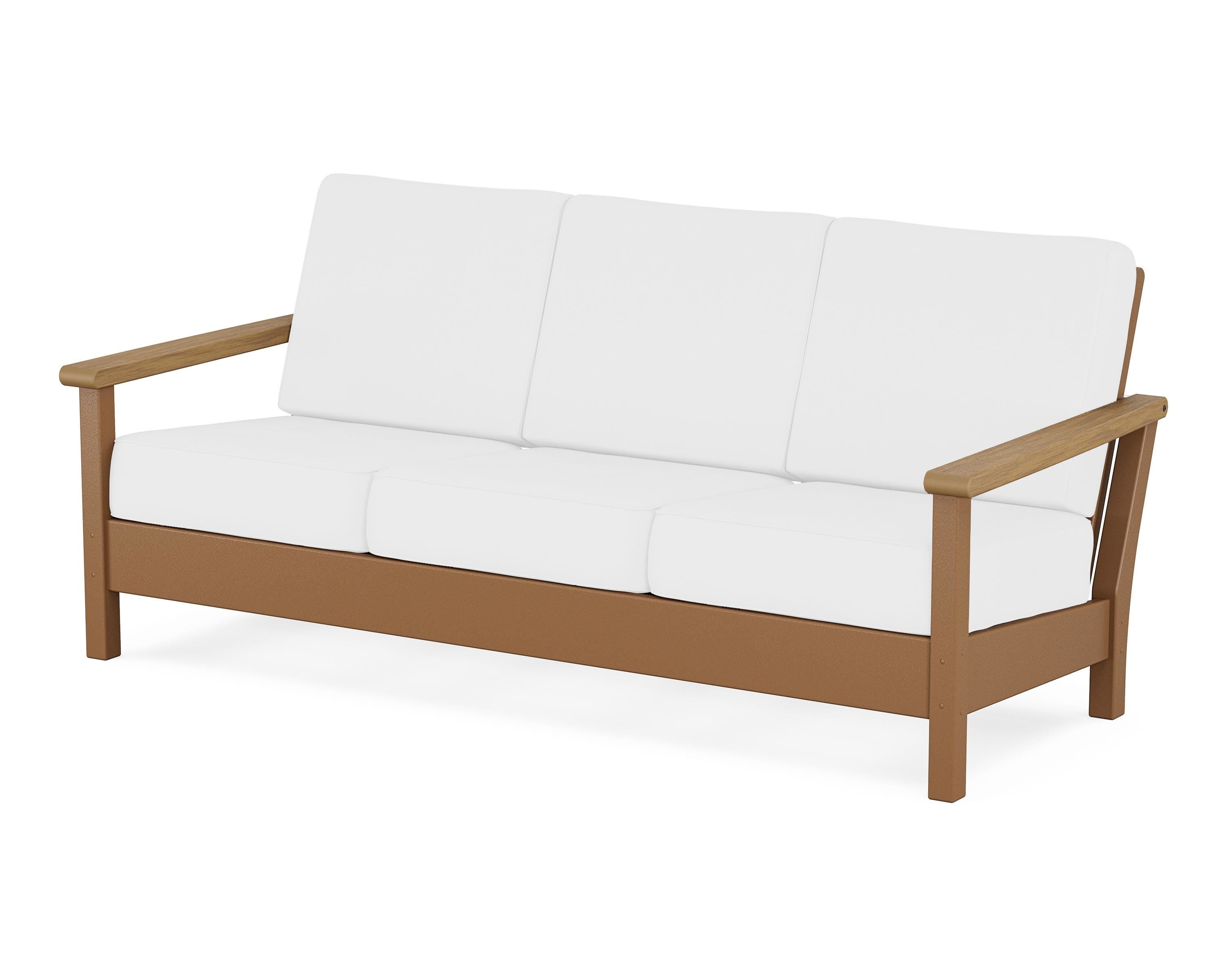 POLYWOOD® Harbour Deep Seating Sofa in Teak / Natural / Natural