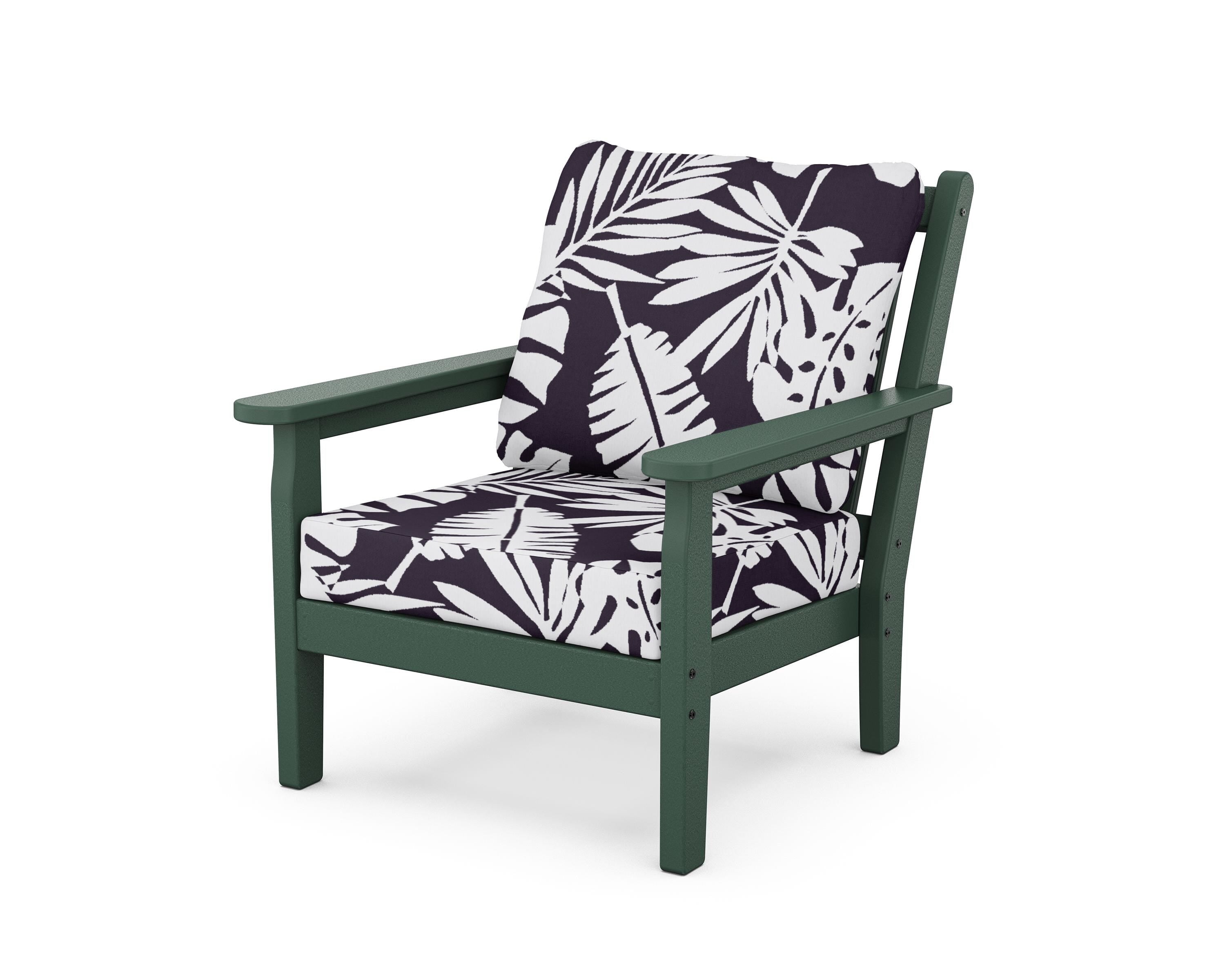POLYWOOD® Chippendale Deep Seating Chair in Green / Leaf Navy