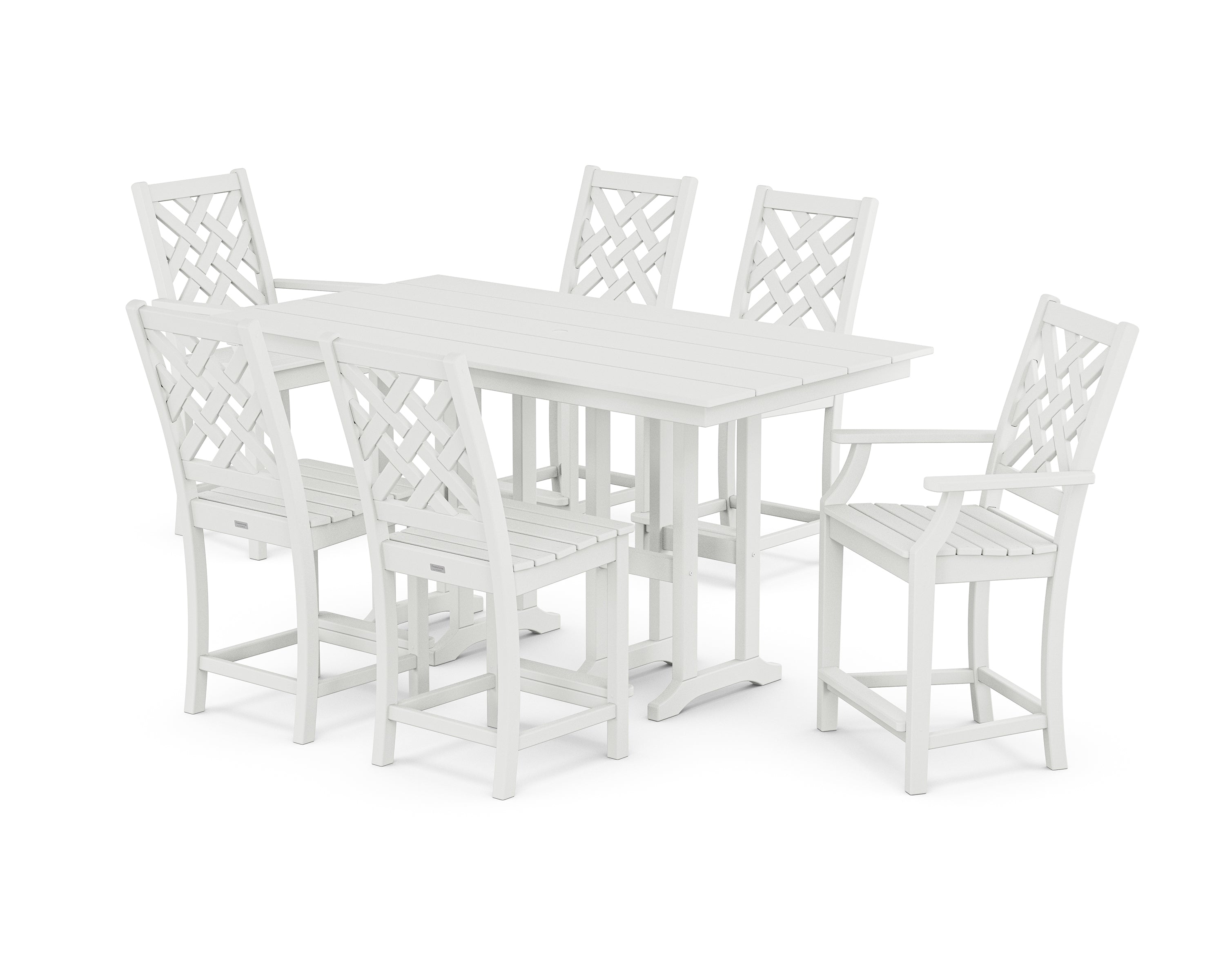 Country Living Wovendale 7-Piece Farmhouse Counter Set in White