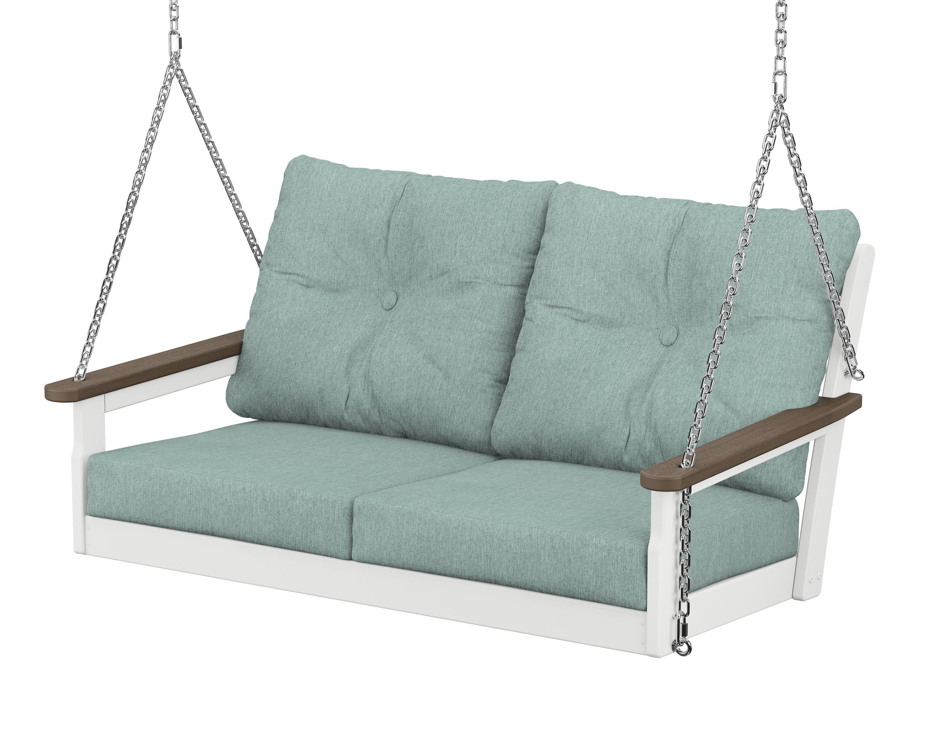 POLYWOOD® Vineyard Deep Seating Swing in White / Kona / Glacier Spa