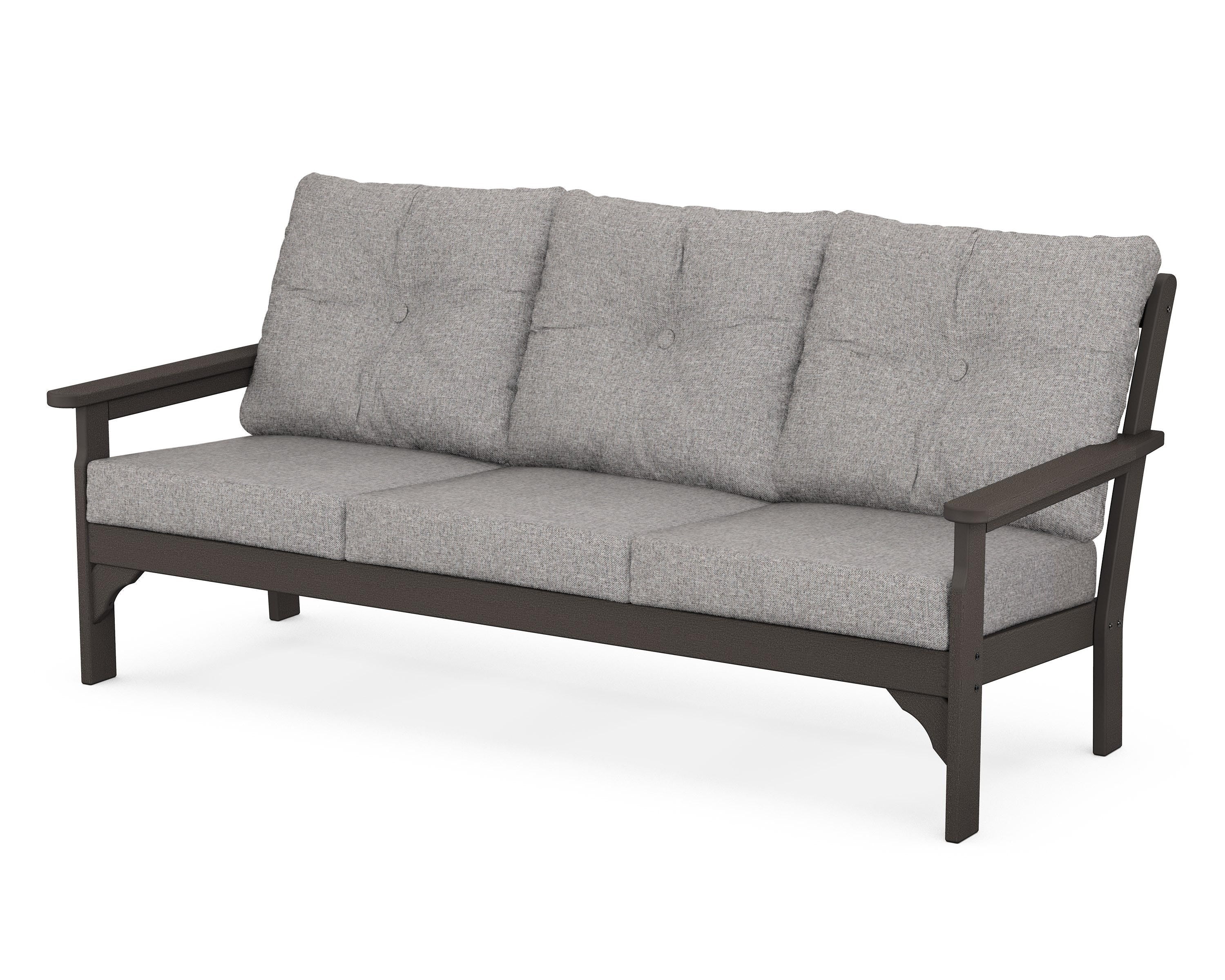 POLYWOOD® Vineyard Deep Seating Sofa in Vintage Coffee / Grey Mist