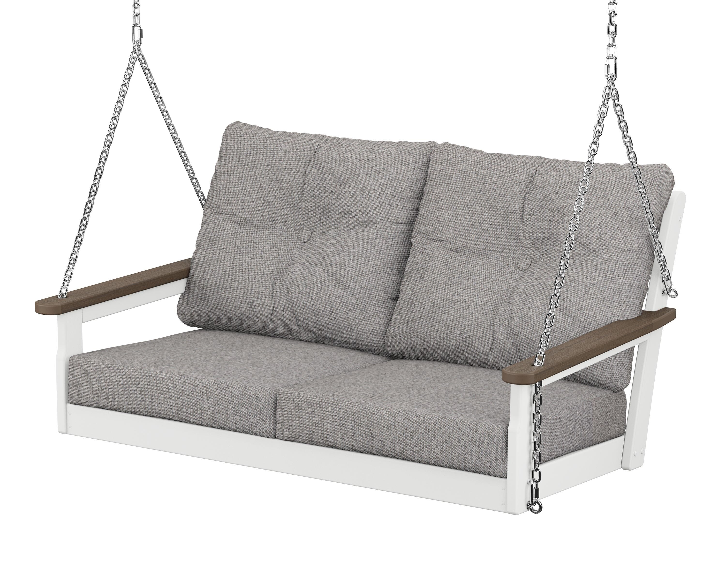 POLYWOOD® Vineyard Deep Seating Swing in White / Kona / Grey Mist