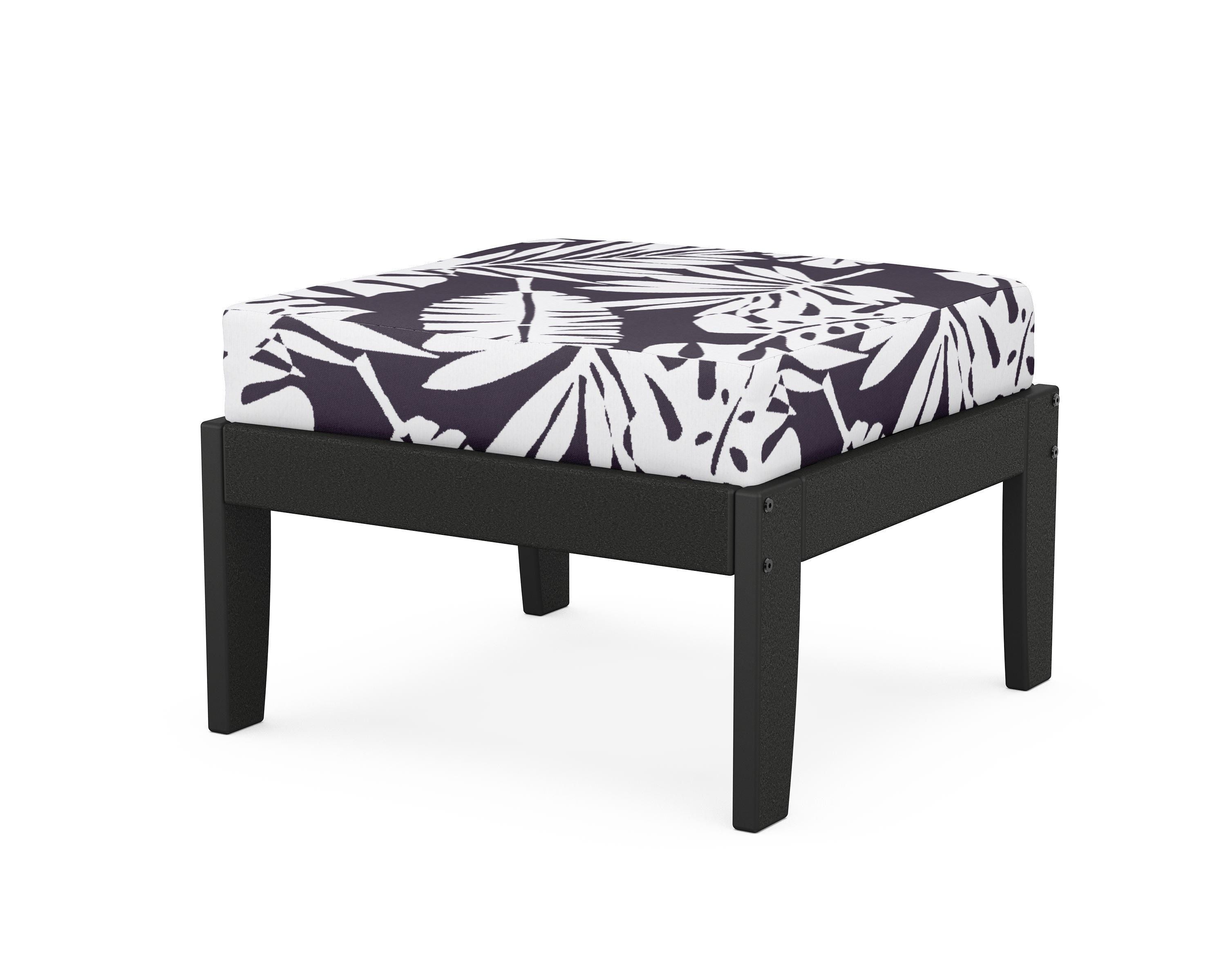 Unbranded Modular Ottoman - Classic in Black / Leaf Navy