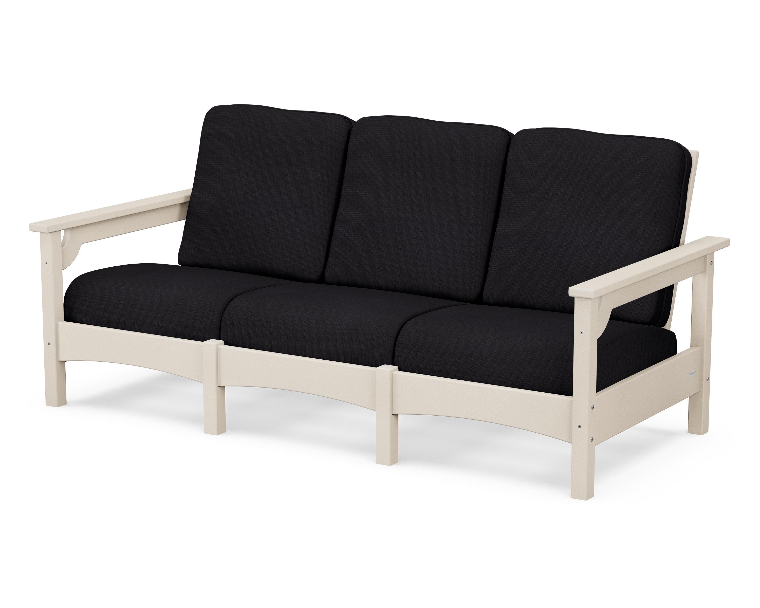 POLYWOOD® Club Sofa in Sand / Midnight Linen