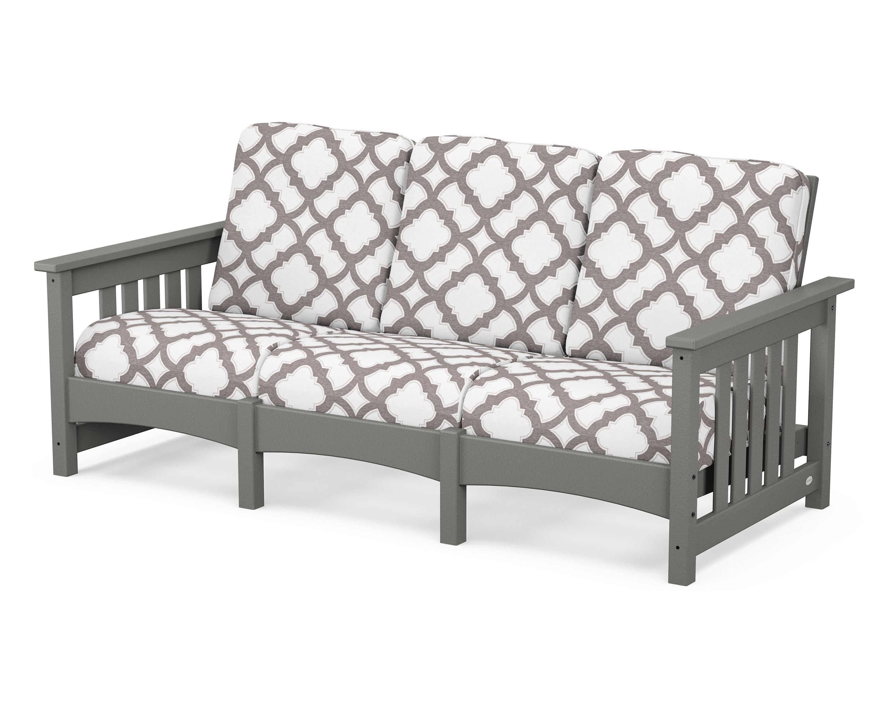 POLYWOOD® Club Mission Sofa in Slate Grey / Trellis Grey Mist