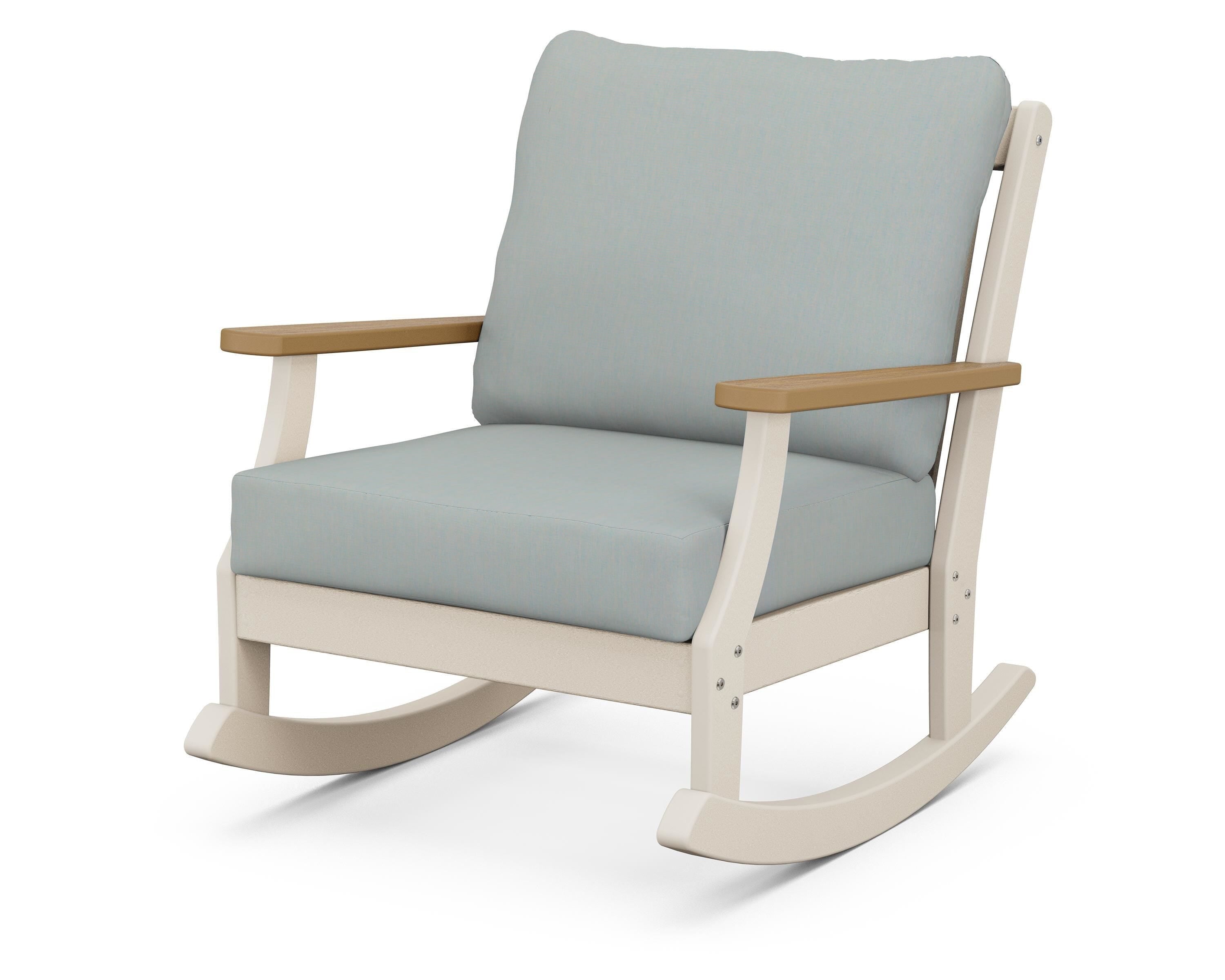POLYWOOD® Braxton Deep Seating Rocking Chair in Sand / Natural / Spa