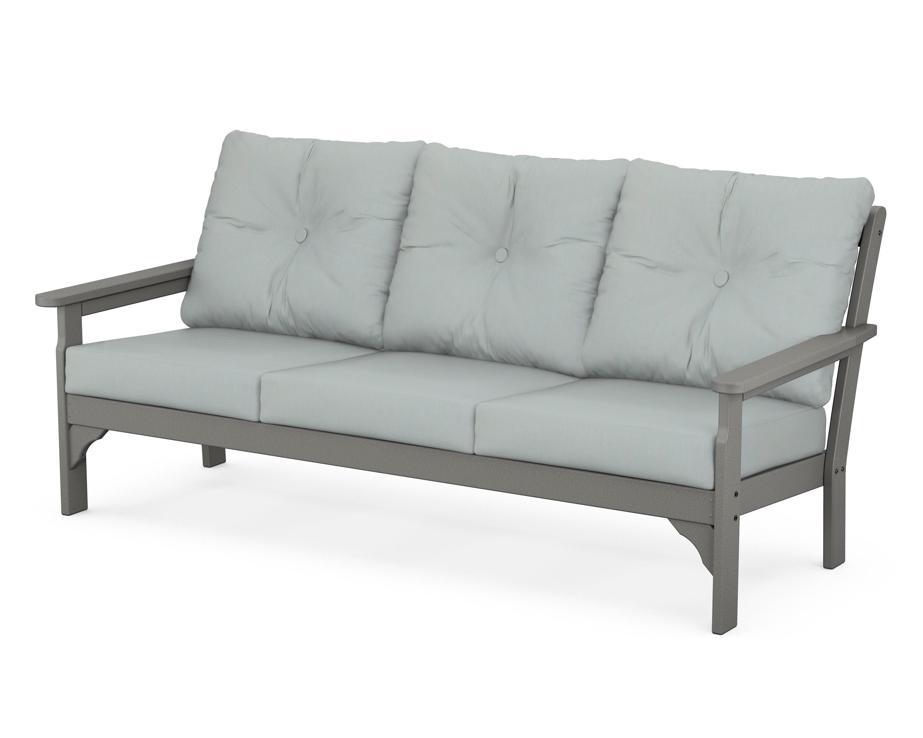 POLYWOOD® Vineyard Deep Seating Sofa in Slate Grey / Spa