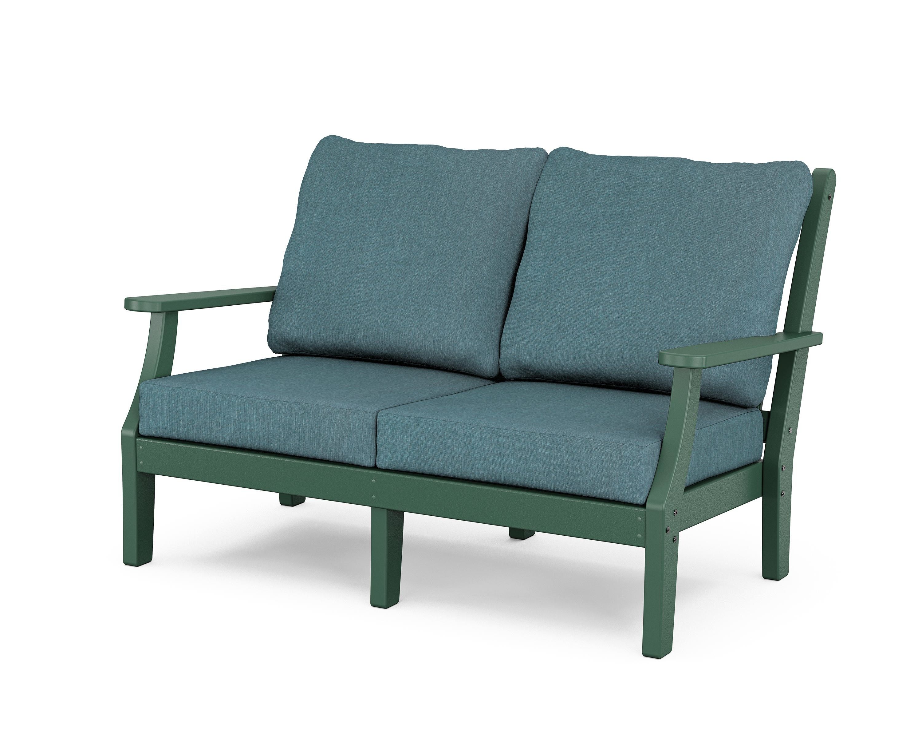 Country Living Wovendale Deep Seating Loveseat in Green / Ocean Teal