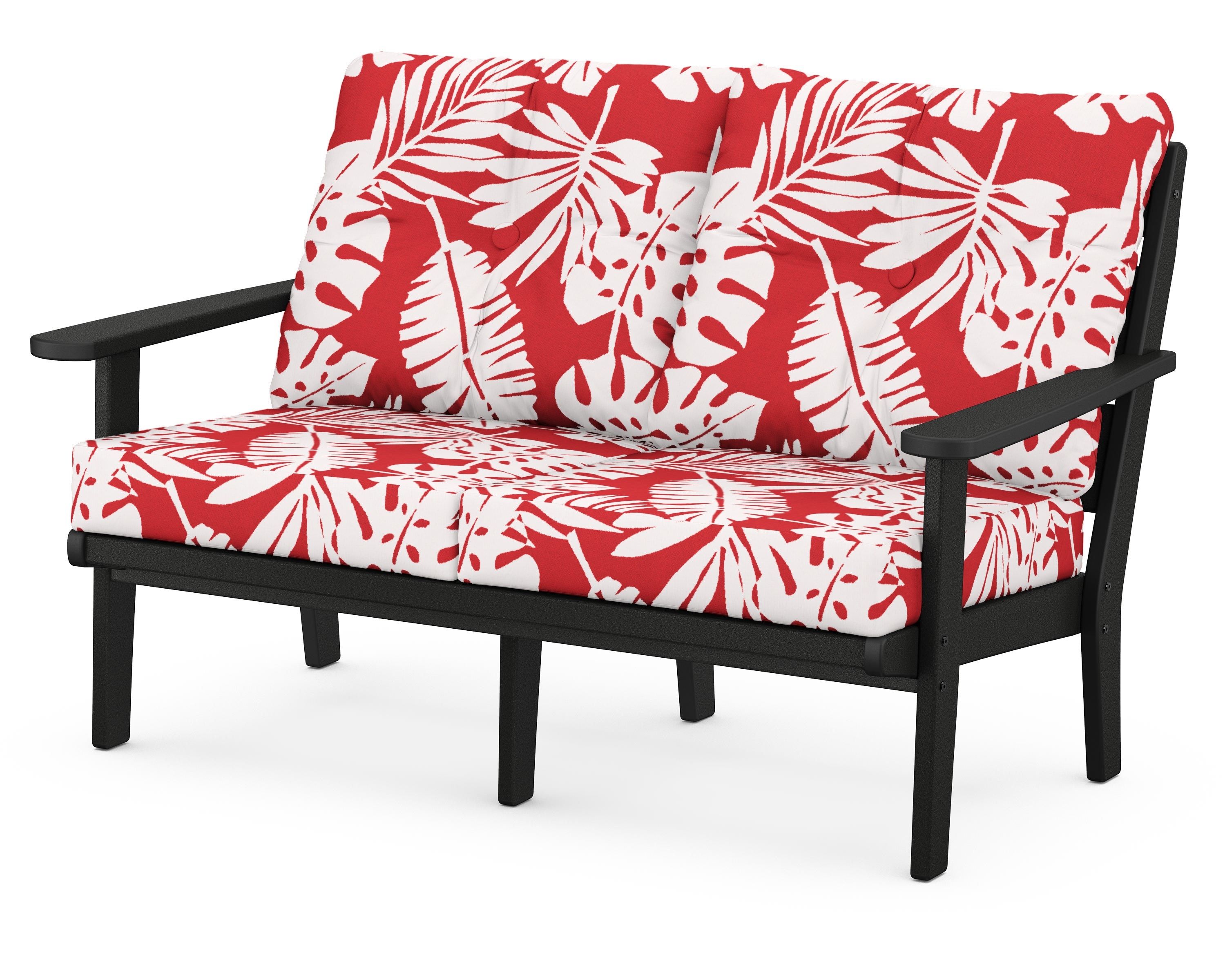 POLYWOOD® Lakeside Deep Seating Loveseat in Black / Leaf Crimson